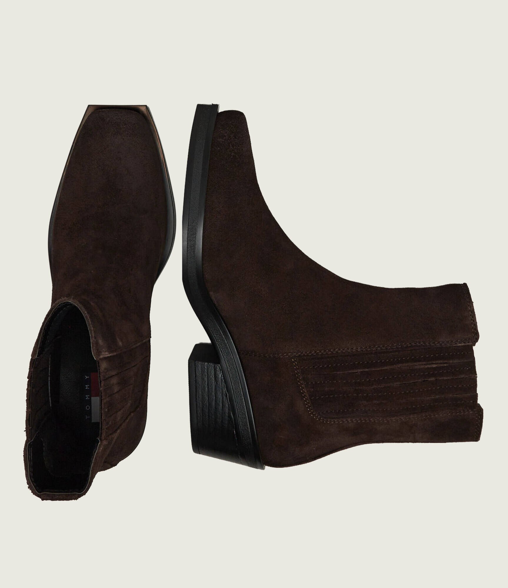 Tommy Jeans Cizme cowboy | piele întoarsă