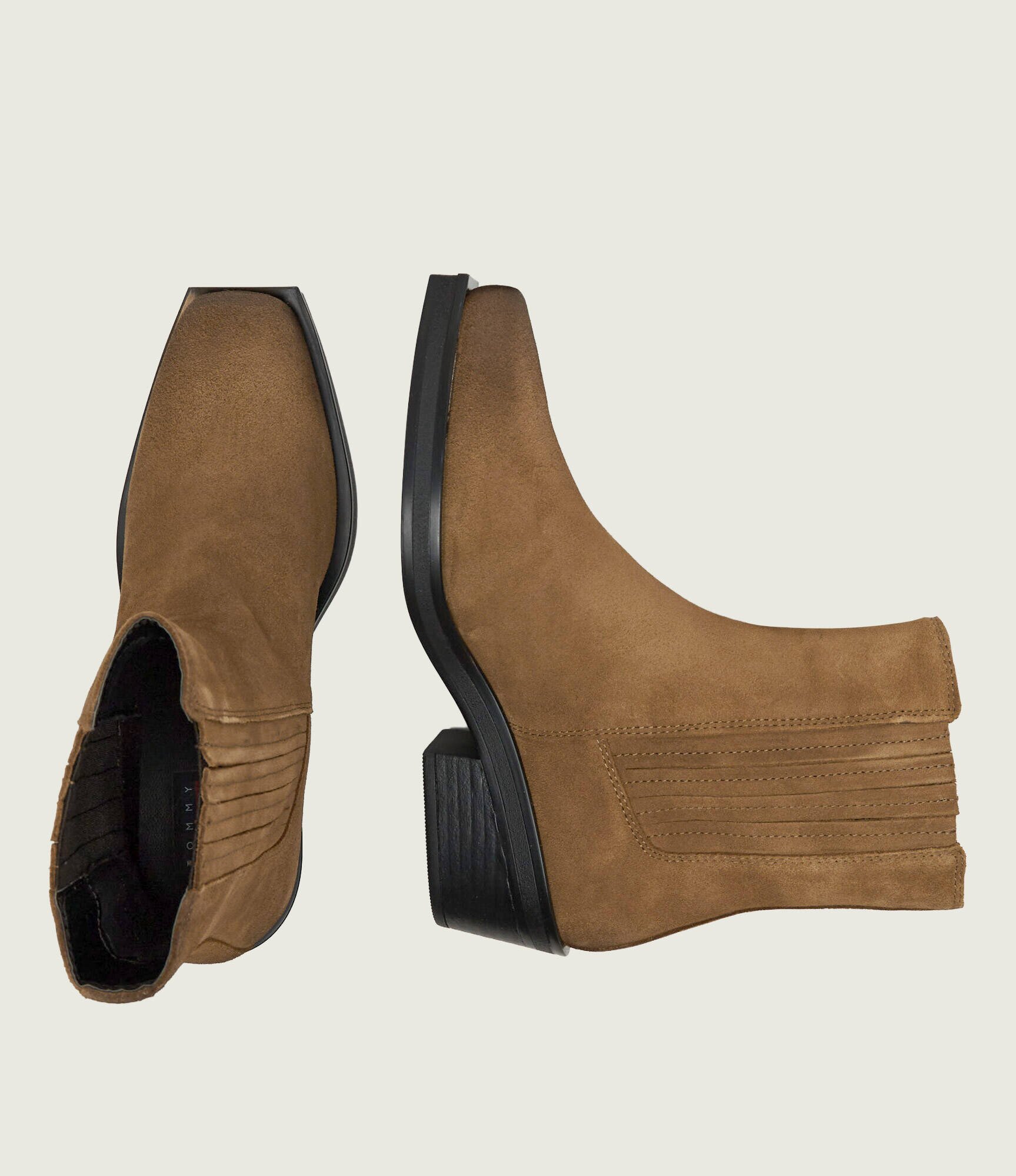 Tommy Jeans Cizme cowboy | piele întoarsă