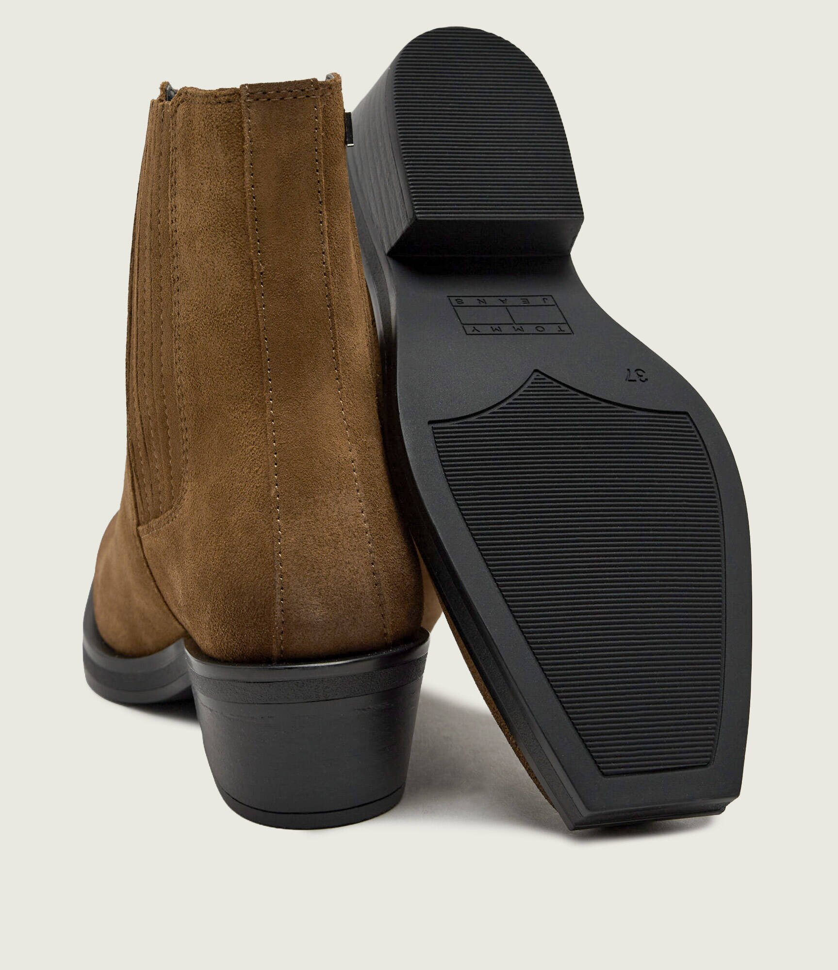 Tommy Jeans Cizme cowboy | piele întoarsă