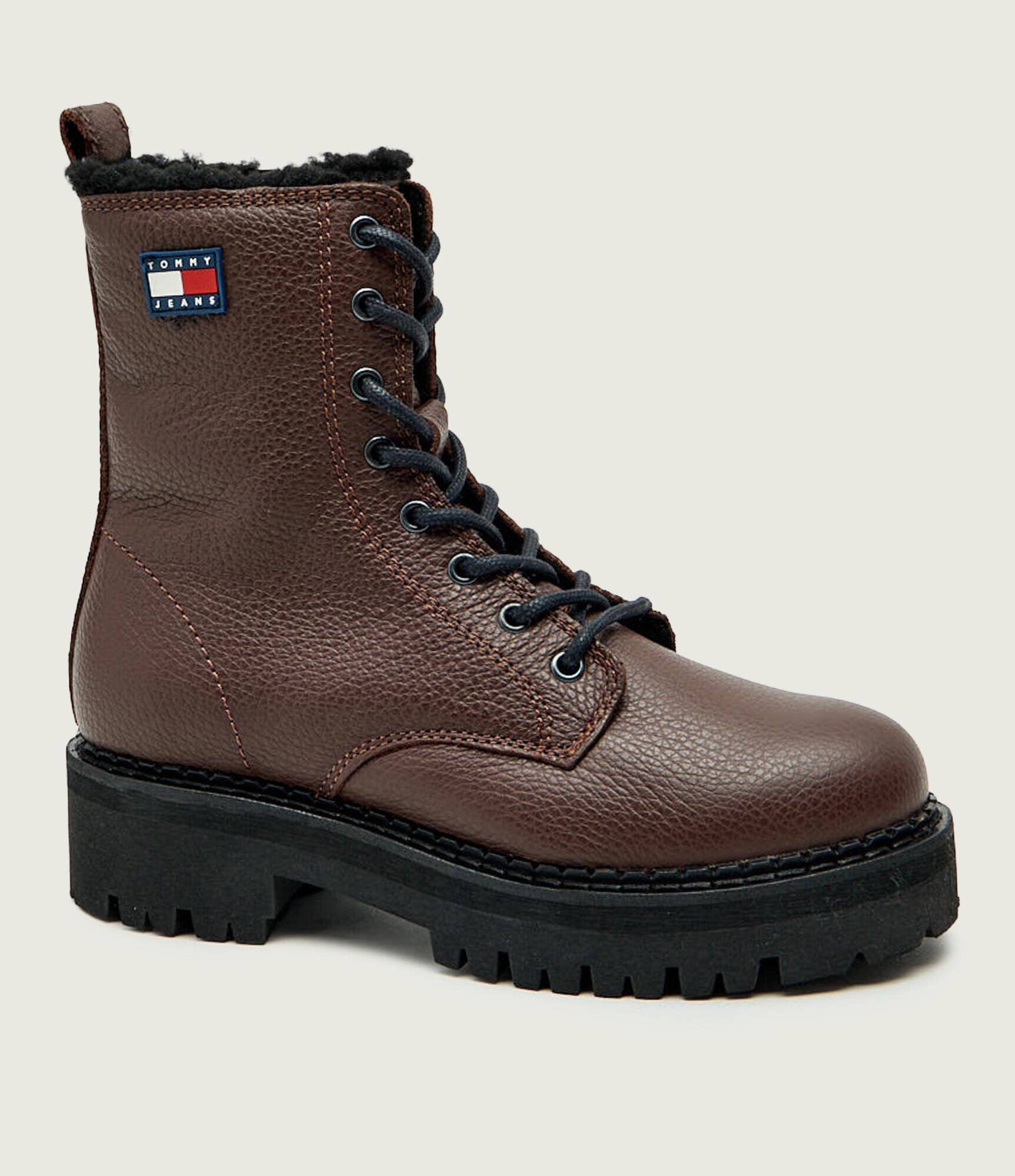 Tommy Jeans De piele botine | shearling