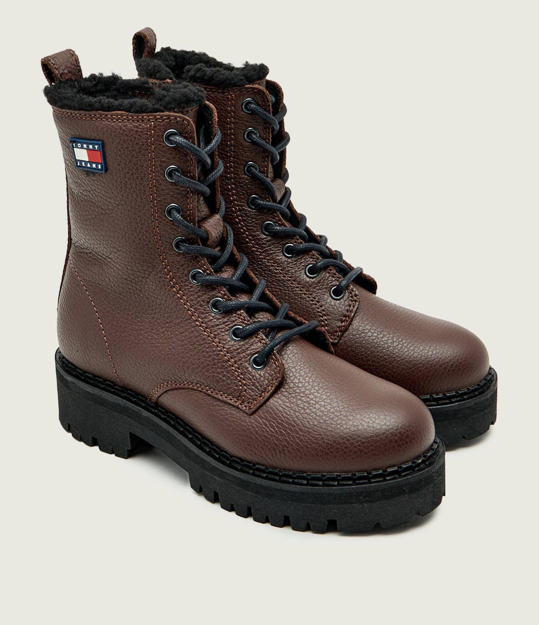 Tommy Jeans De piele botine | shearling