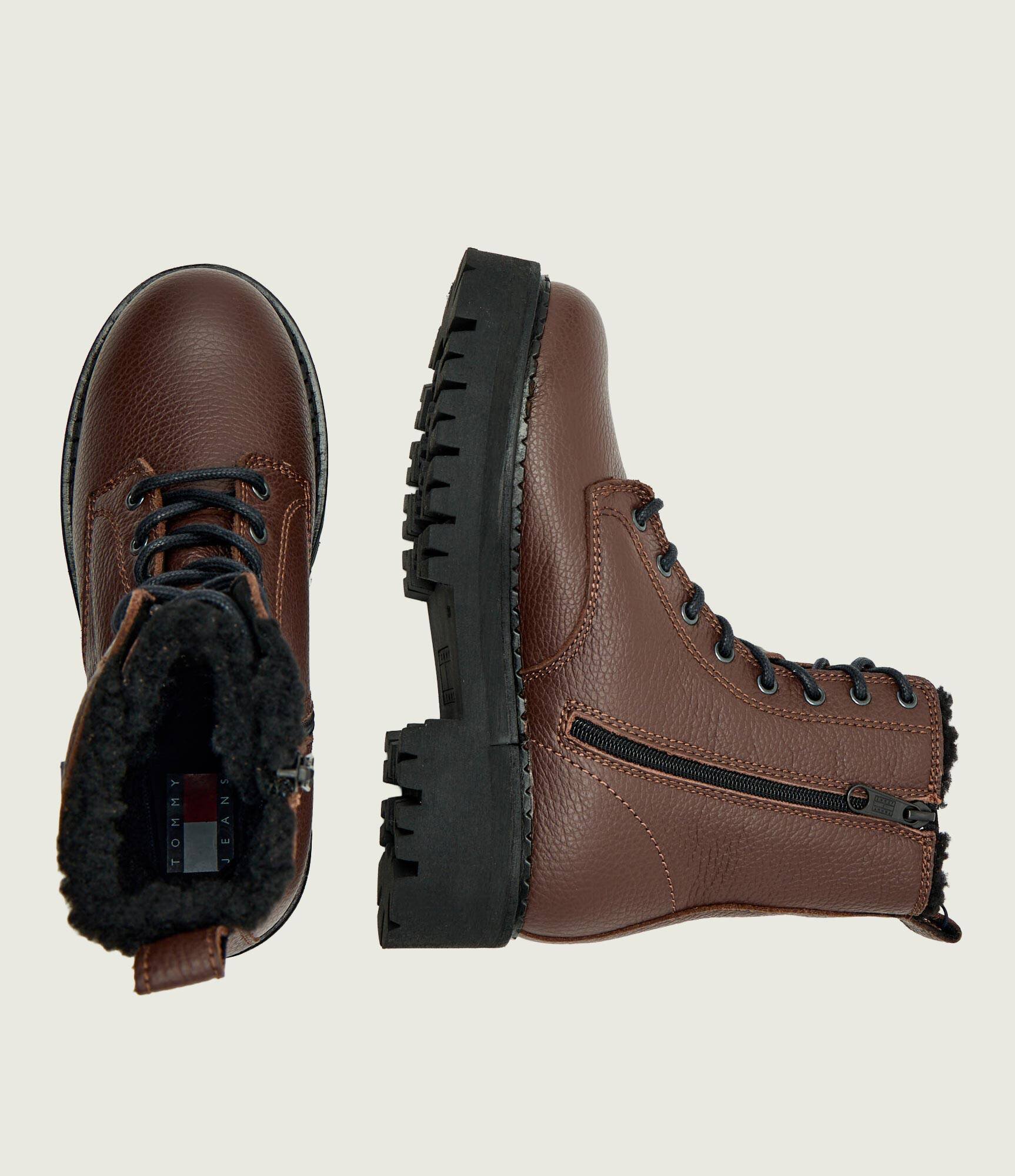 Tommy Jeans De piele botine | shearling