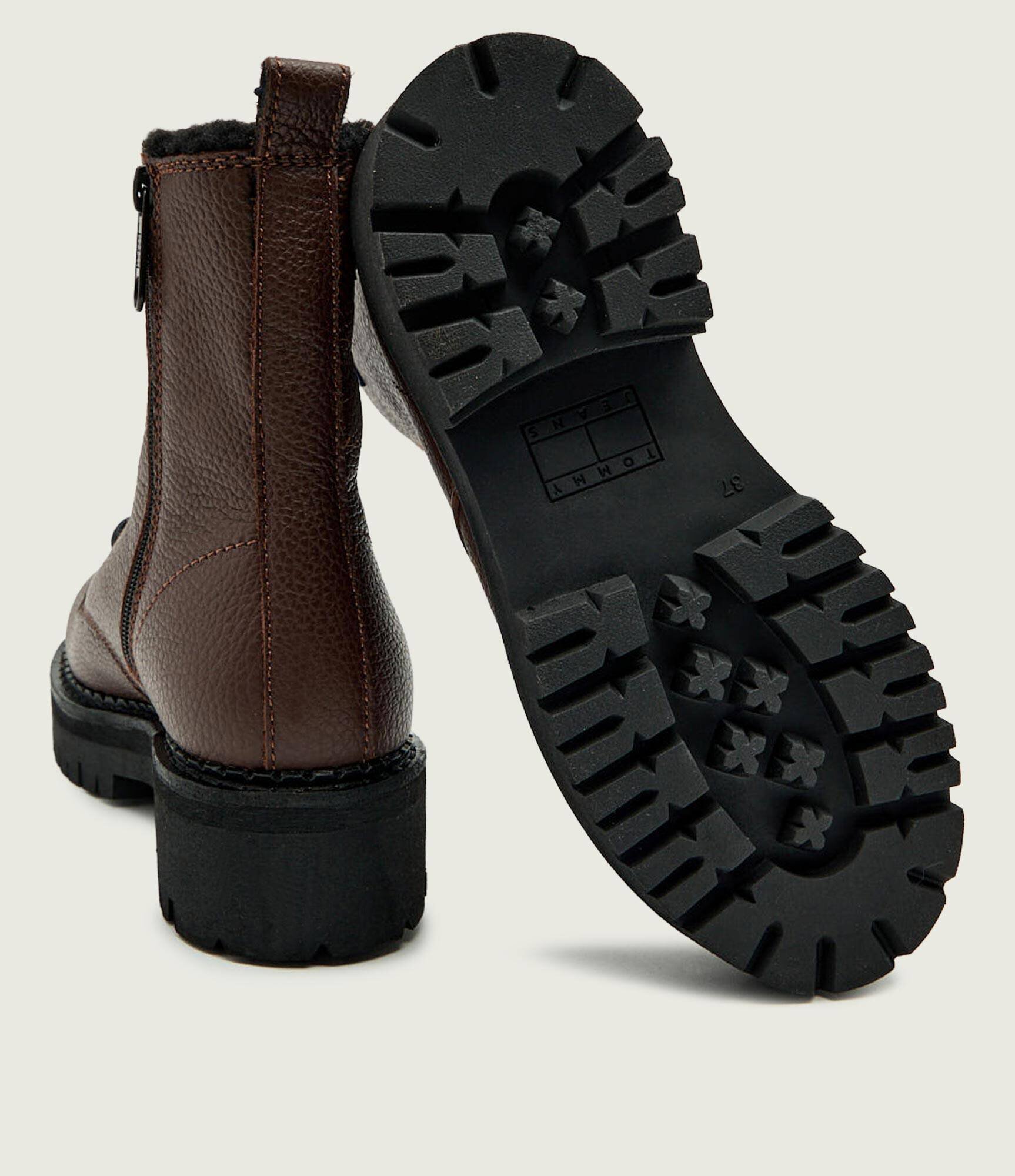 Tommy Jeans De piele botine | shearling