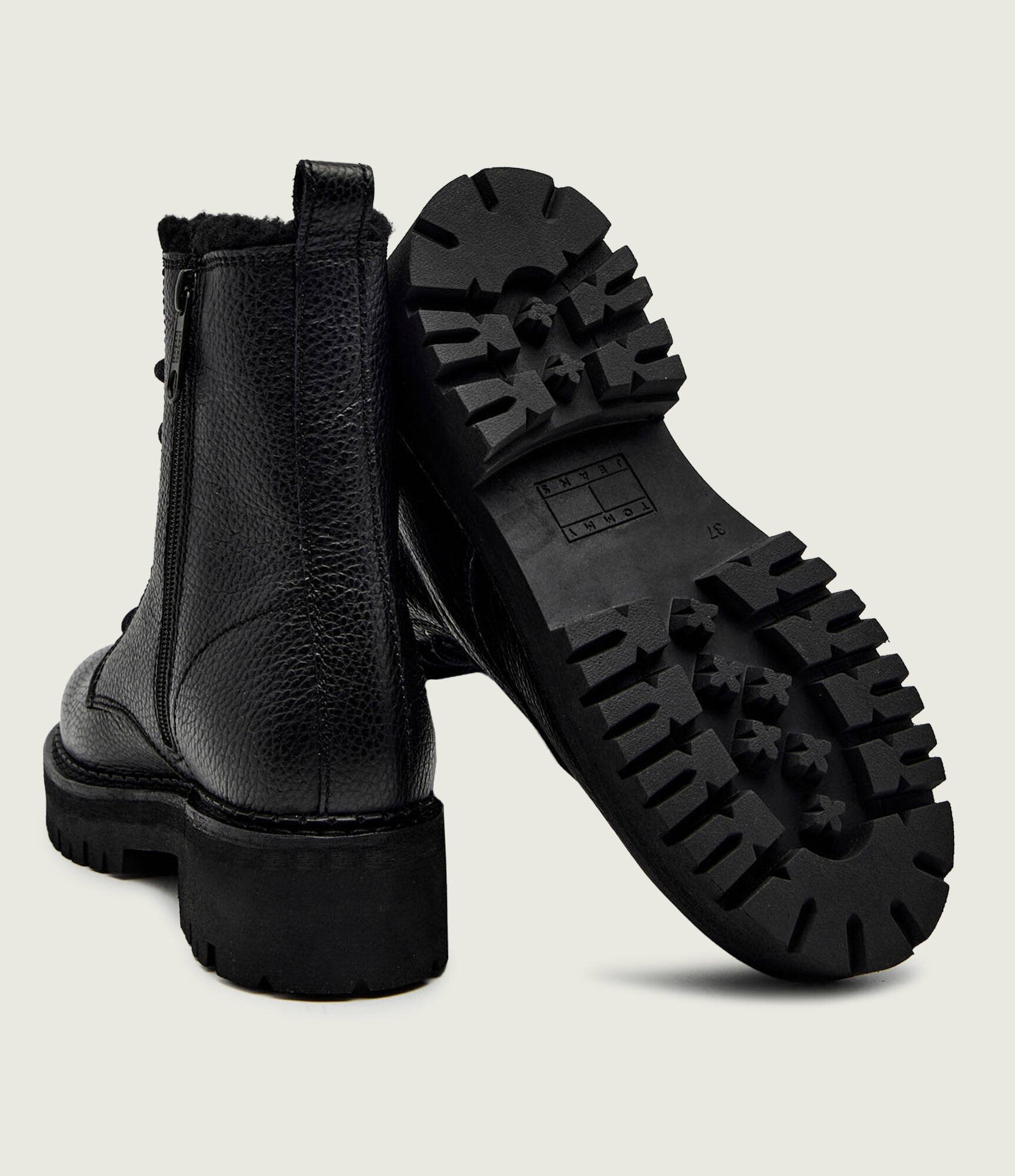 Tommy Jeans De piele botine | shearling