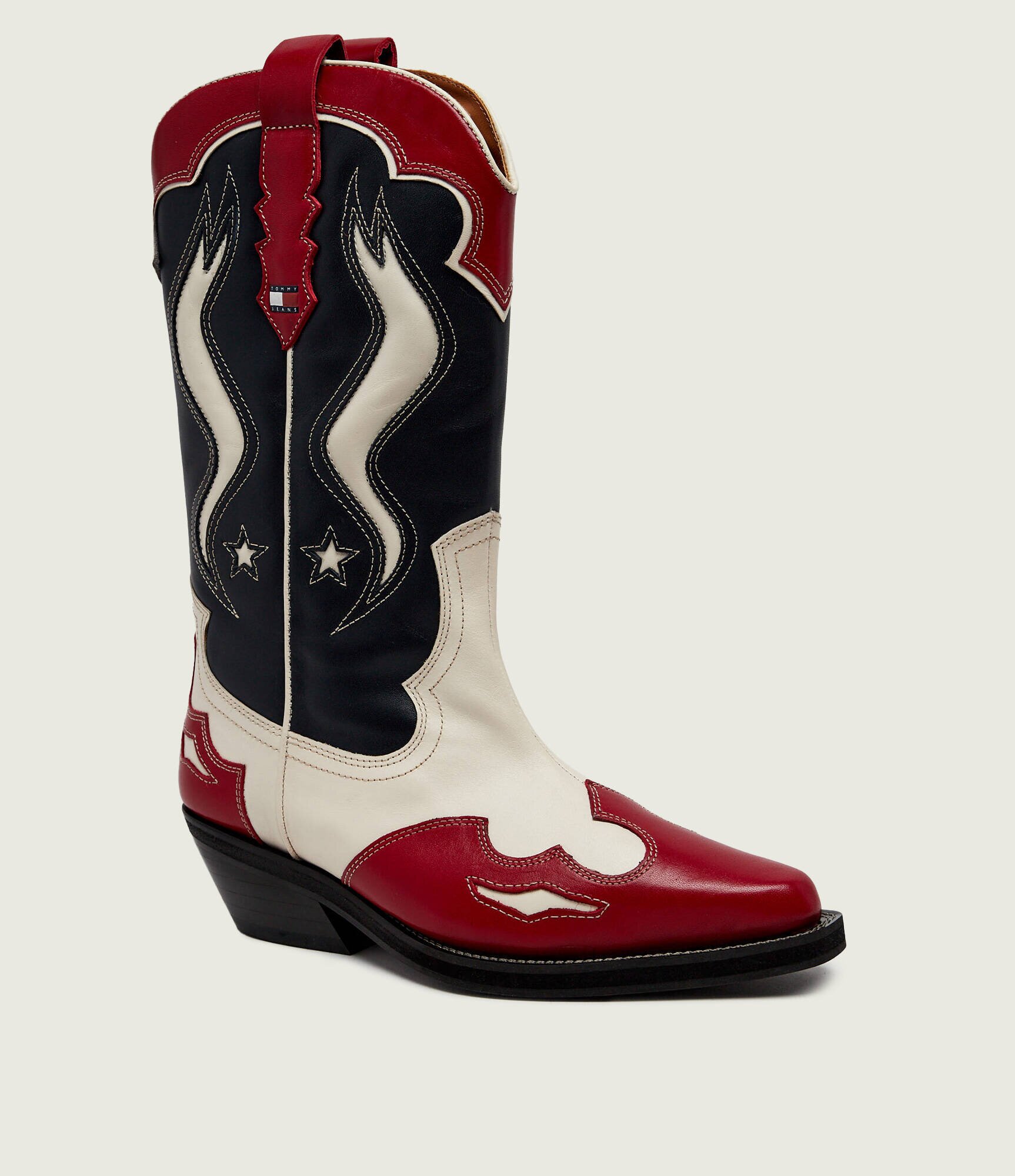 Tommy Jeans De piele cizme cowboy ARCHIVE