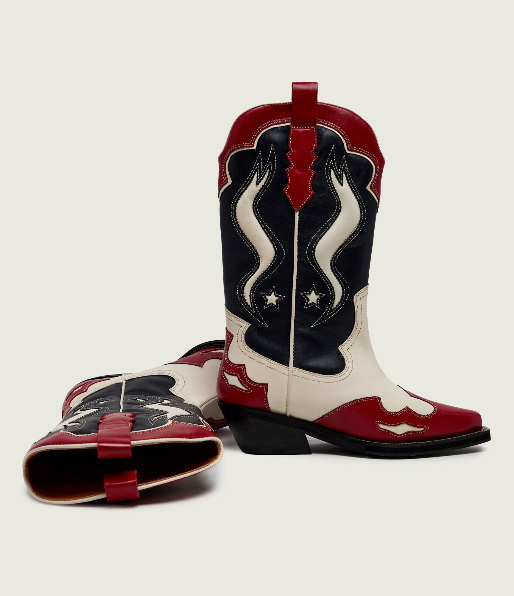 Tommy Jeans De piele cizme cowboy ARCHIVE