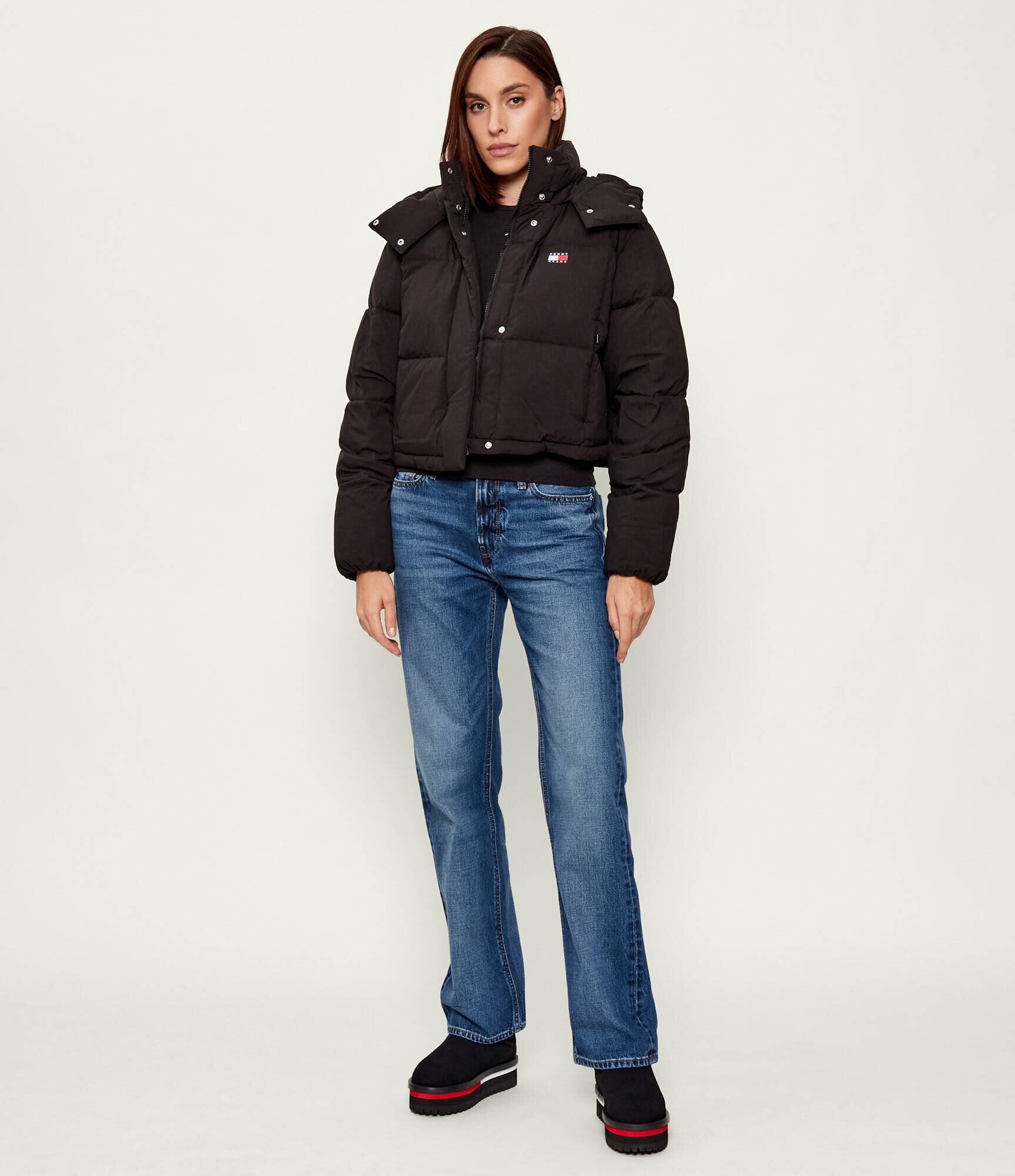 Tommy Jeans Geacă de puf ALASKA GRID | Cropped Fit