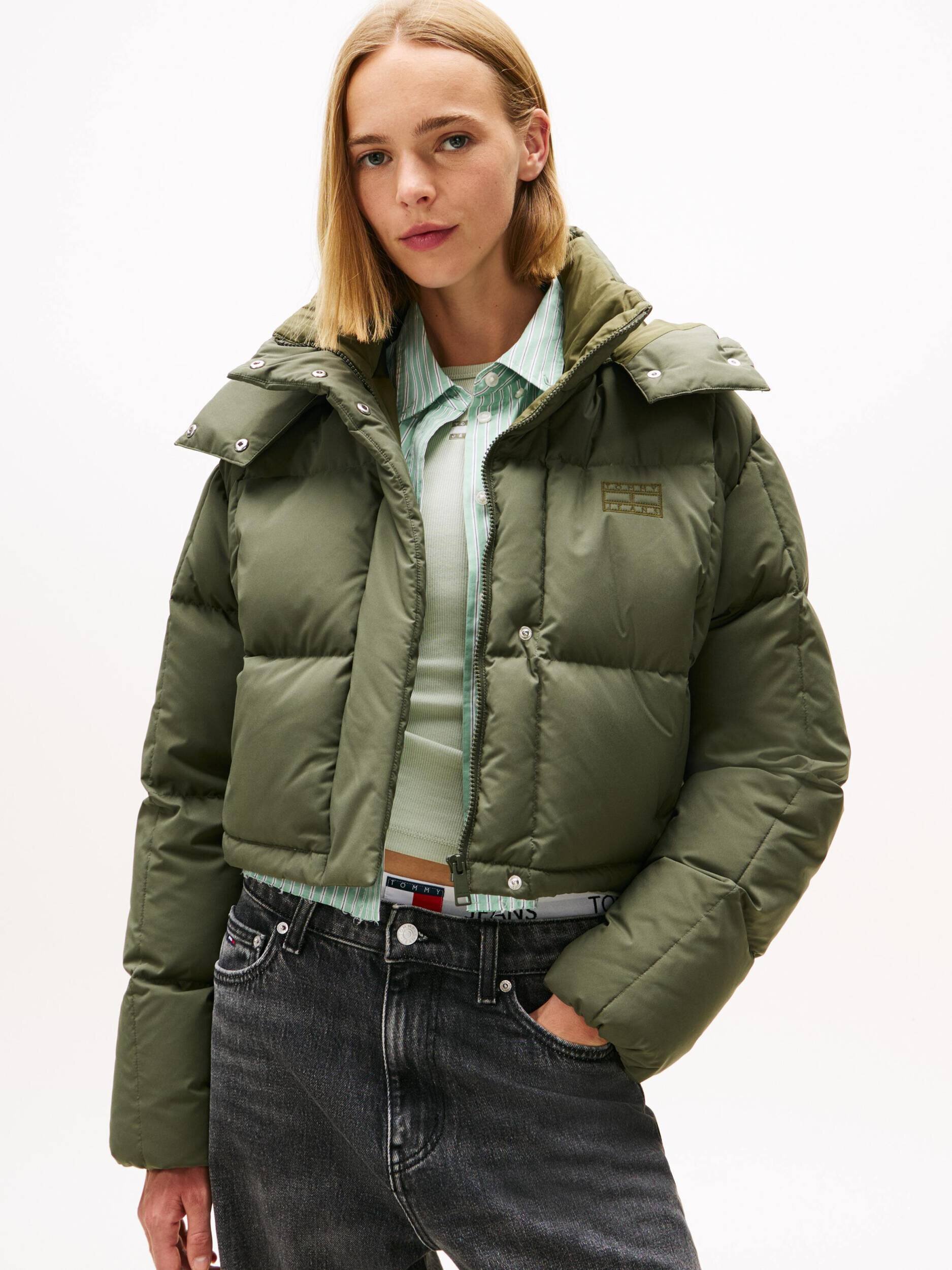 Tommy Jeans Geacă de puf ALASKA GRID | Cropped Fit