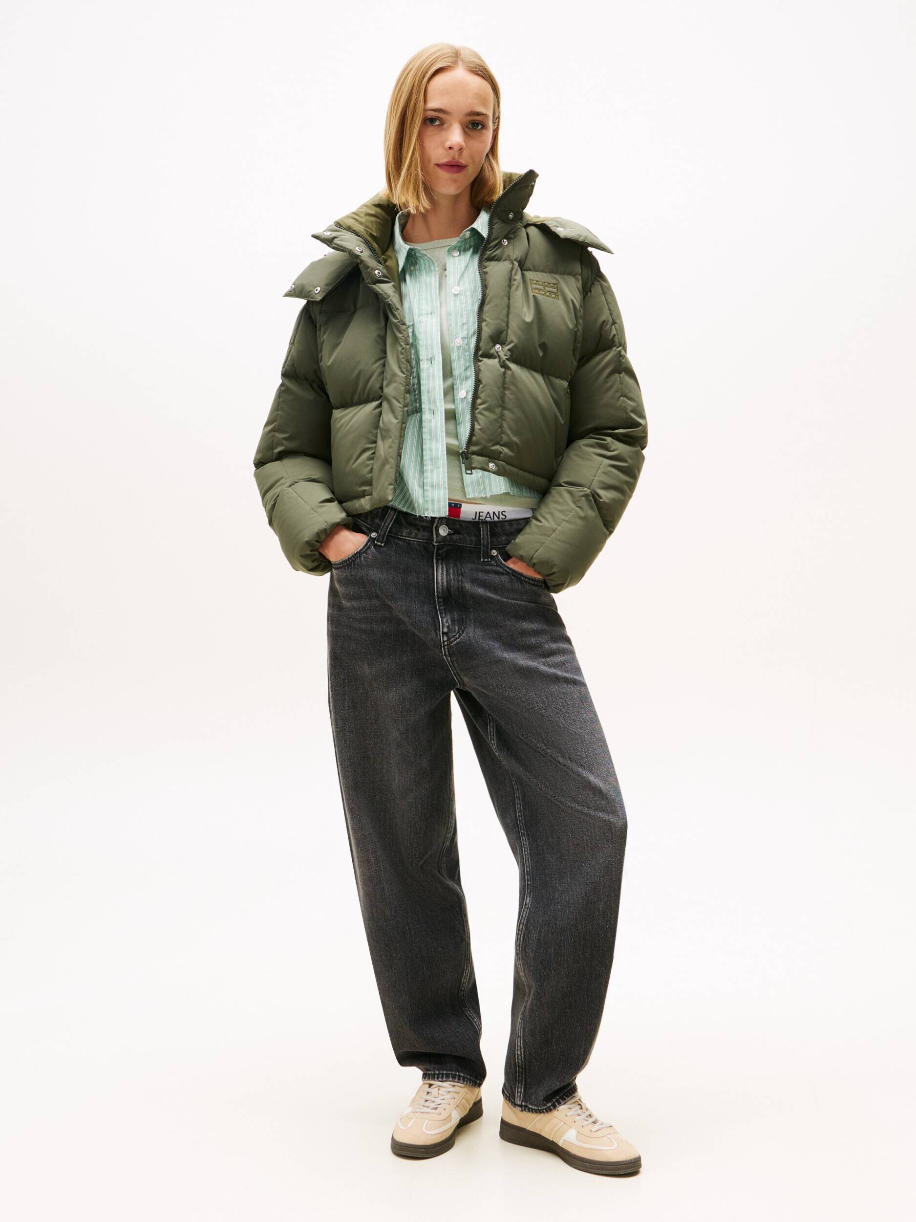 Tommy Jeans Geacă de puf ALASKA GRID | Cropped Fit