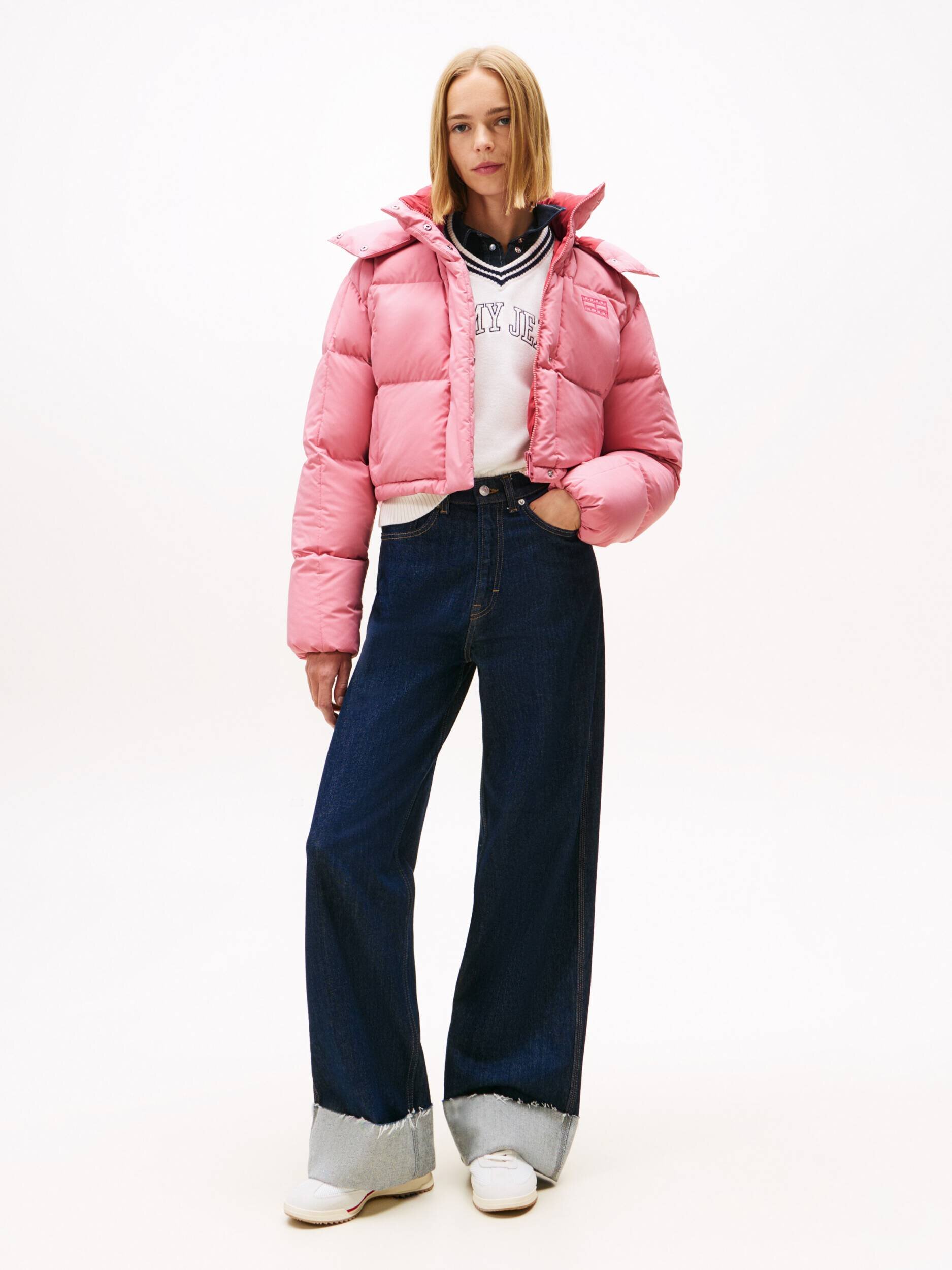 Tommy Jeans Geacă de puf ALASKA GRID | Cropped Fit