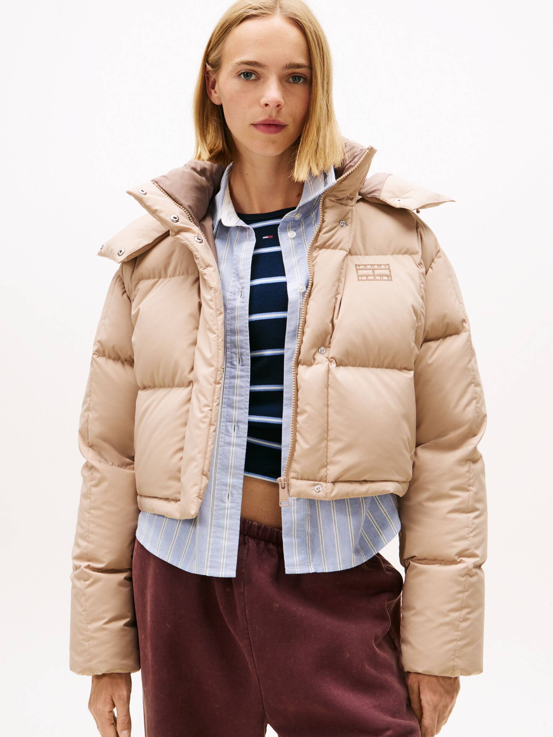 Tommy Jeans Geacă de puf ALASKA GRID | Cropped Fit