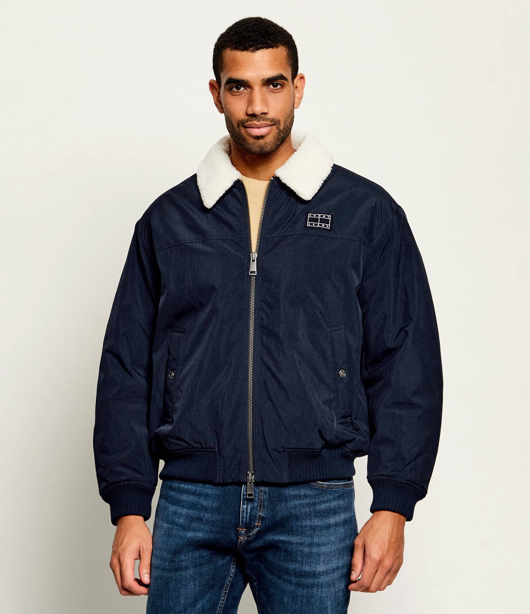 Tommy Jeans Geacă | Relaxed fit | shearling