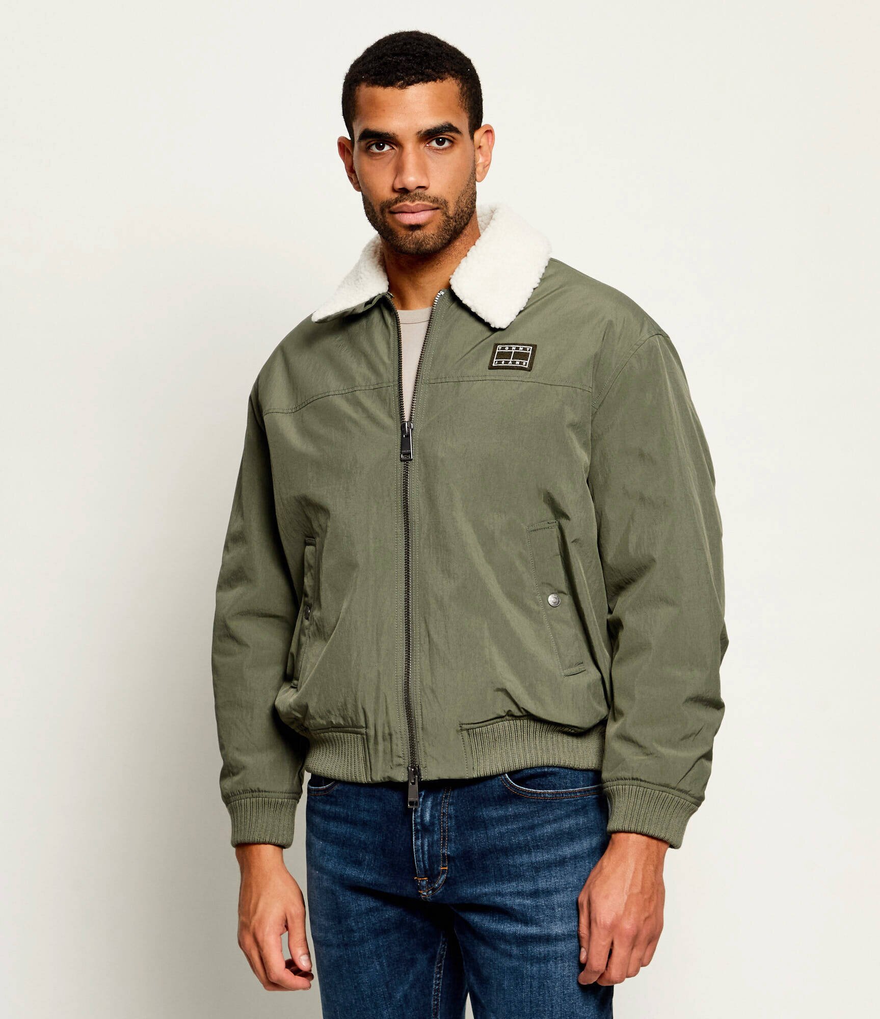 Tommy Jeans Geacă | Relaxed fit | shearling