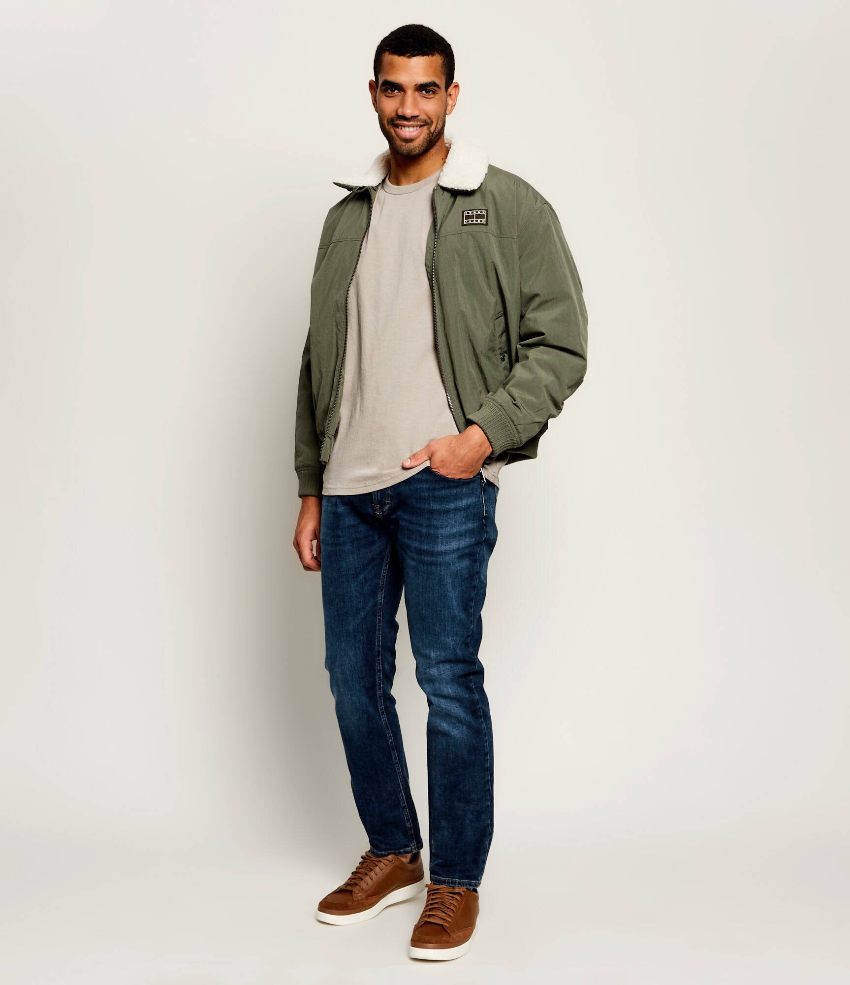 Tommy Jeans Geacă | Relaxed fit | shearling