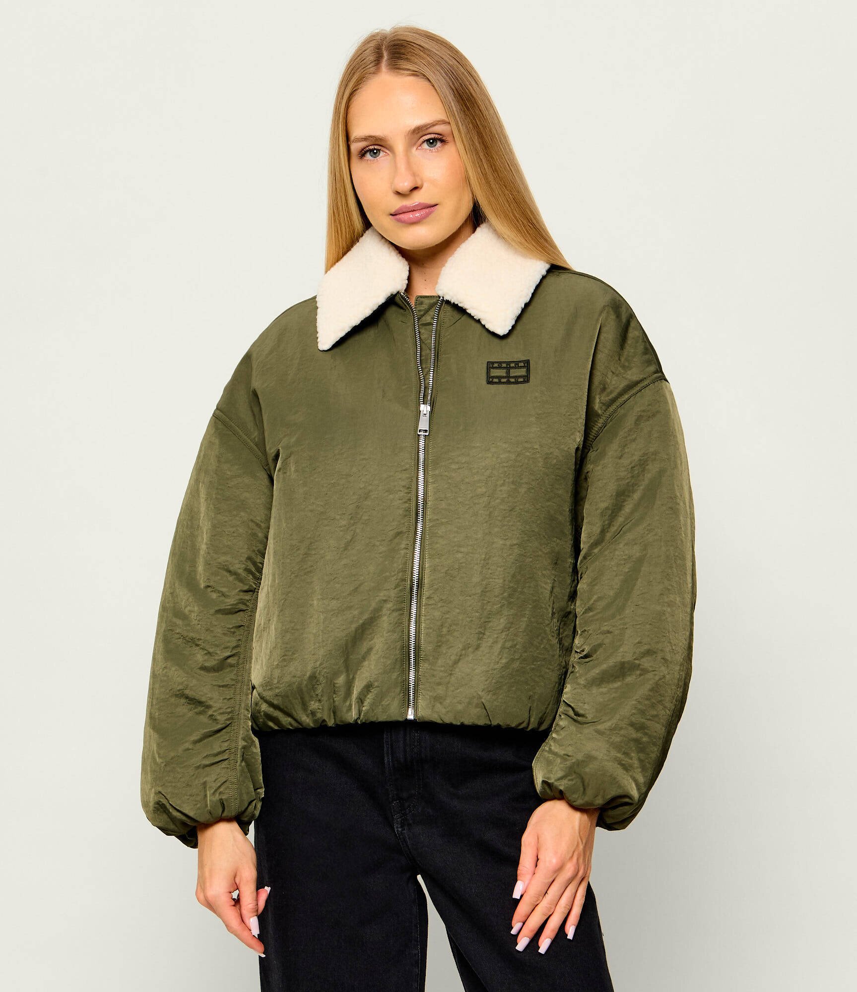 Tommy Jeans Geacă | Relaxed fit | shearling
