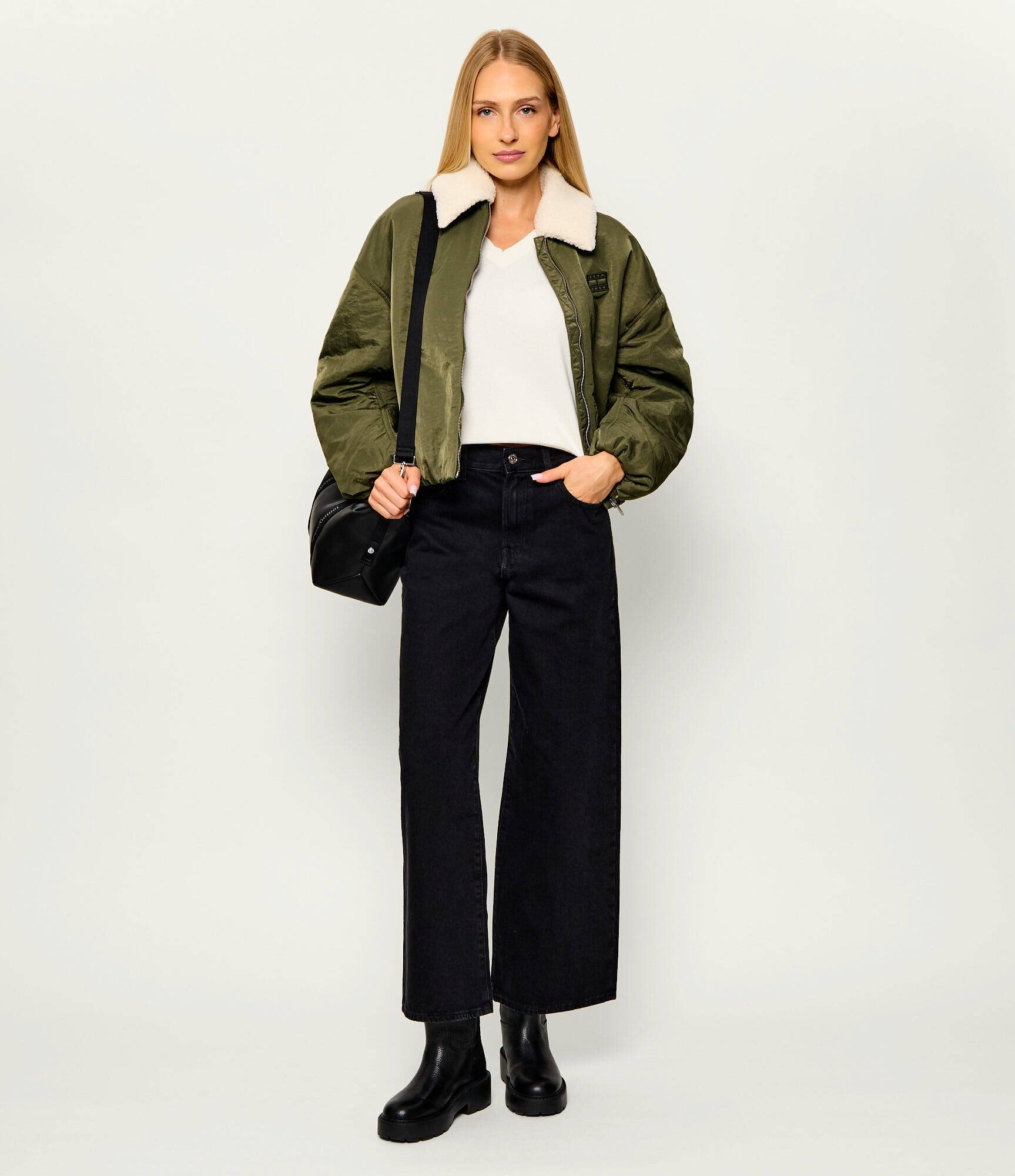 Tommy Jeans Geacă | Relaxed fit | shearling