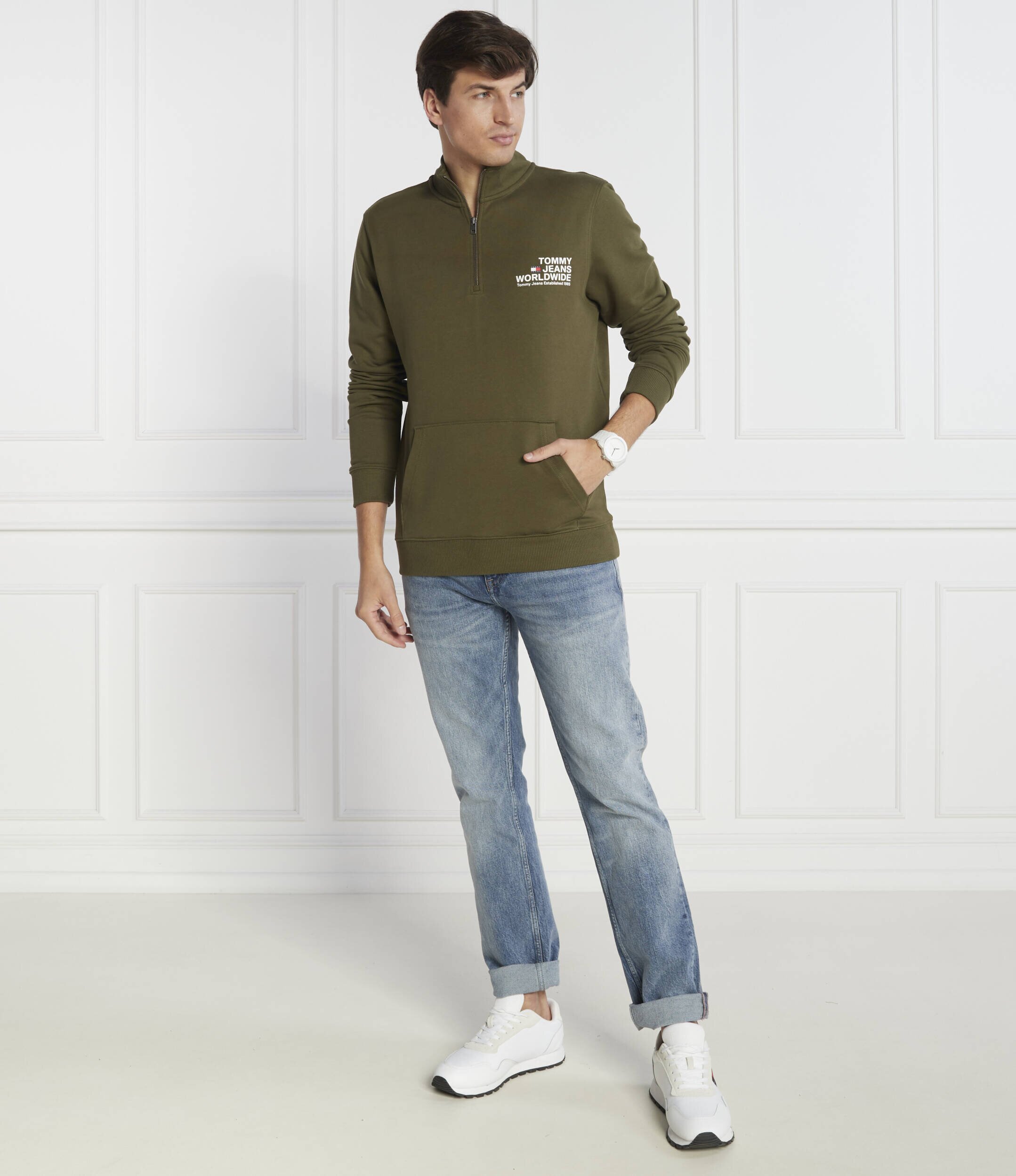 Tommy Jeans Hanorac ENTRY GRAPHIC HALF-ZIP | Regular Fit