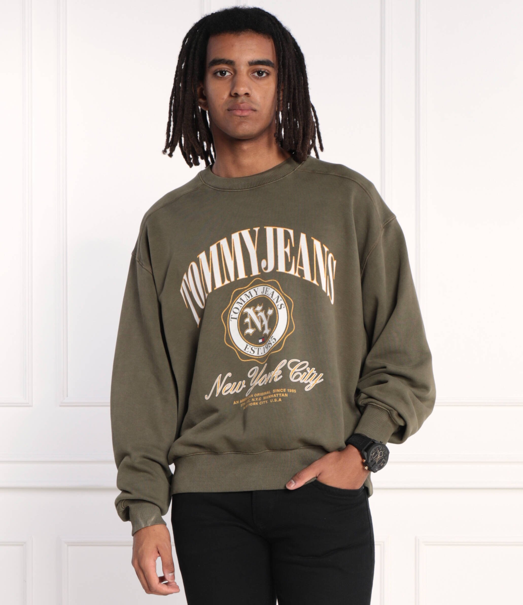 Tommy Jeans Hanorac TJM BOXY LUXE VARSITY CREW | Regular Fit