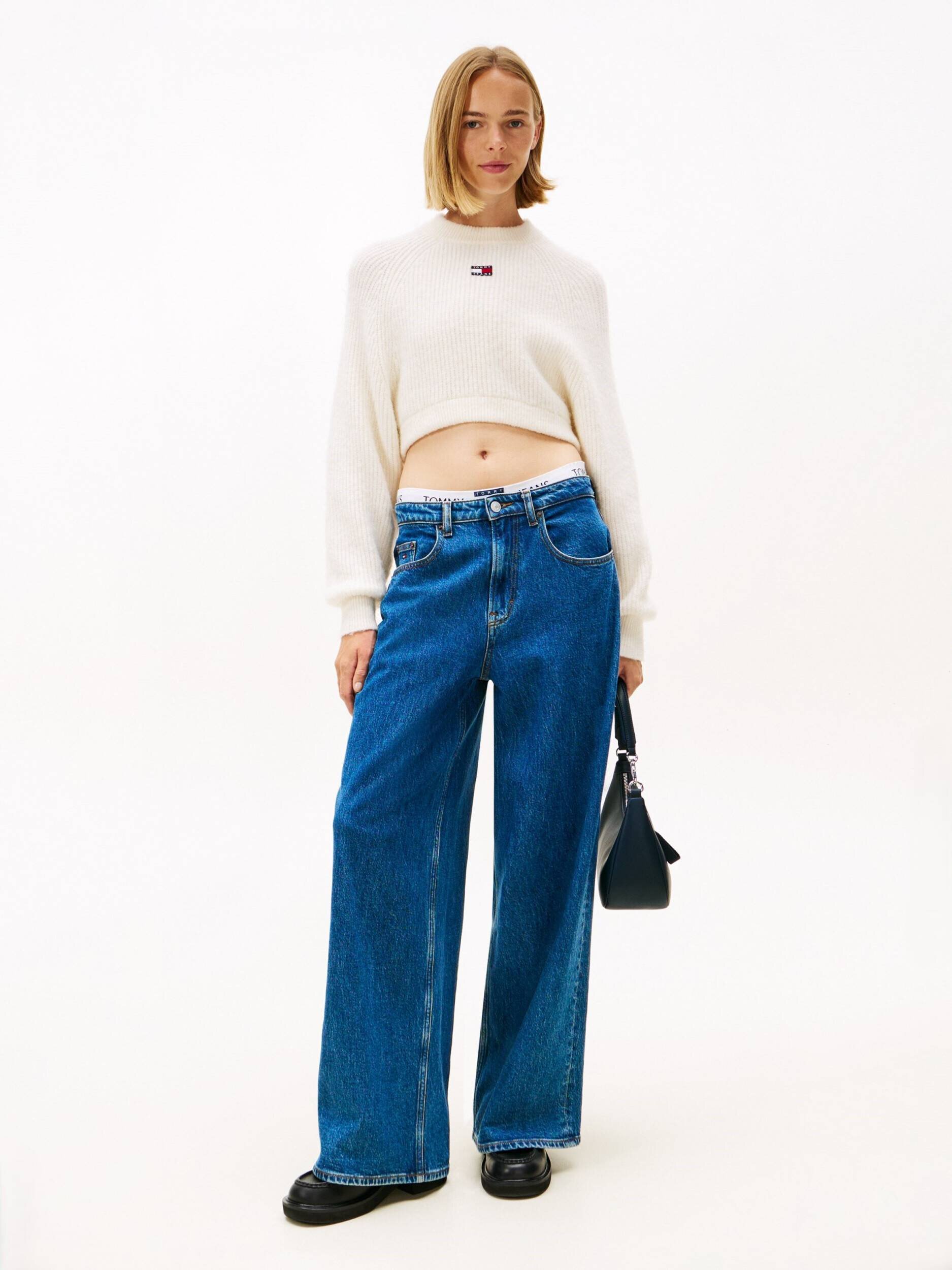 Tommy Jeans Pulover | Cropped Fit cu adaos de lână