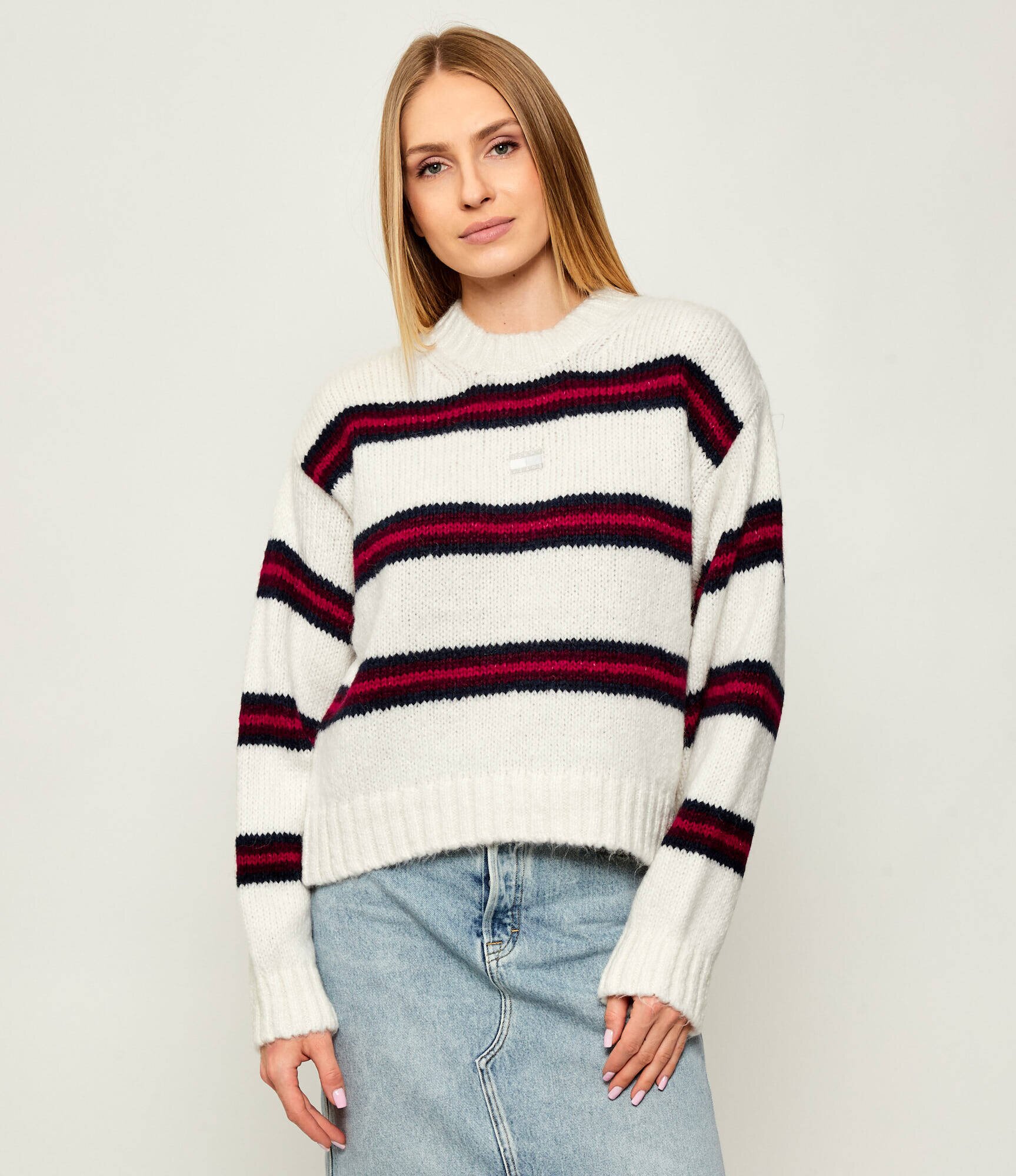 Tommy Jeans Pulover | Loose fit cu adaos de lână