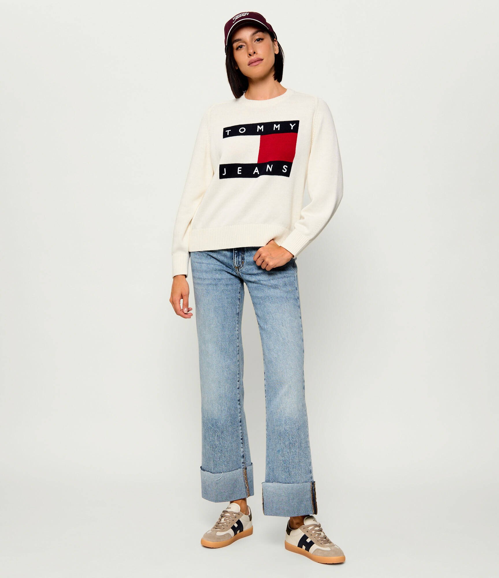 Tommy Jeans Pulover | Relaxed fit cu adaos de lână