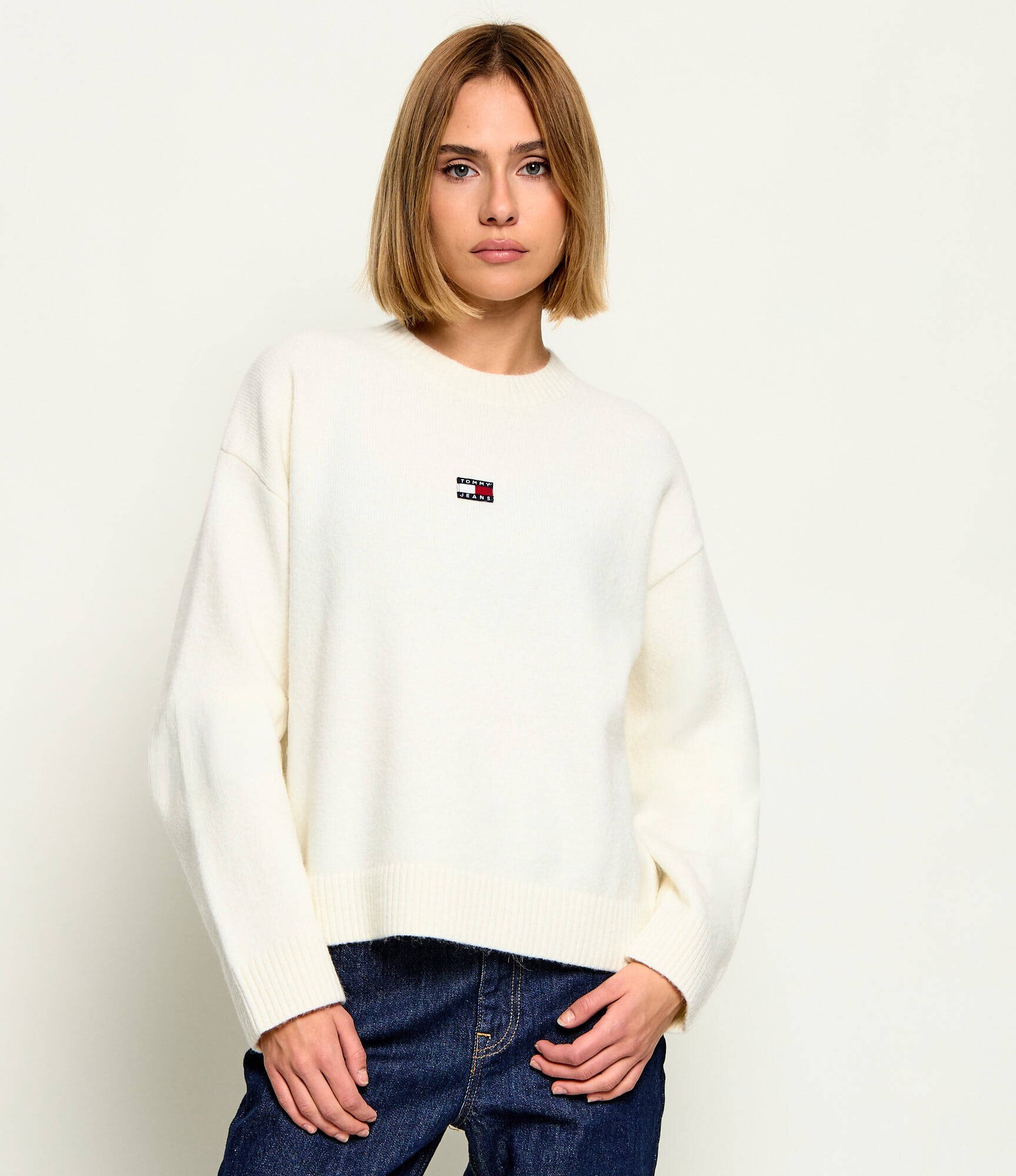 Tommy Jeans Pulover | Relaxed fit cu adaos de lână