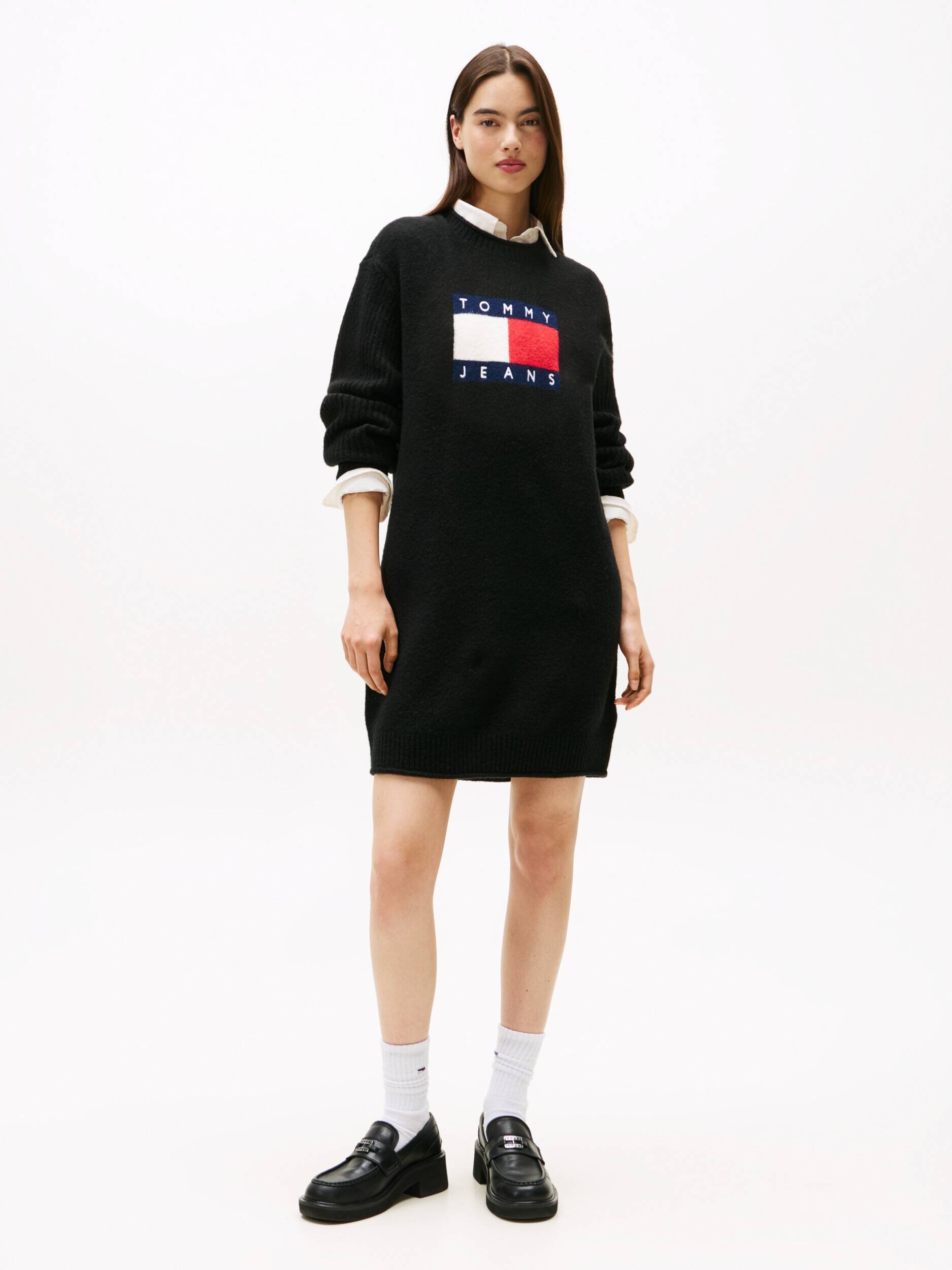 Tommy Jeans Rochie cu adaos de lână