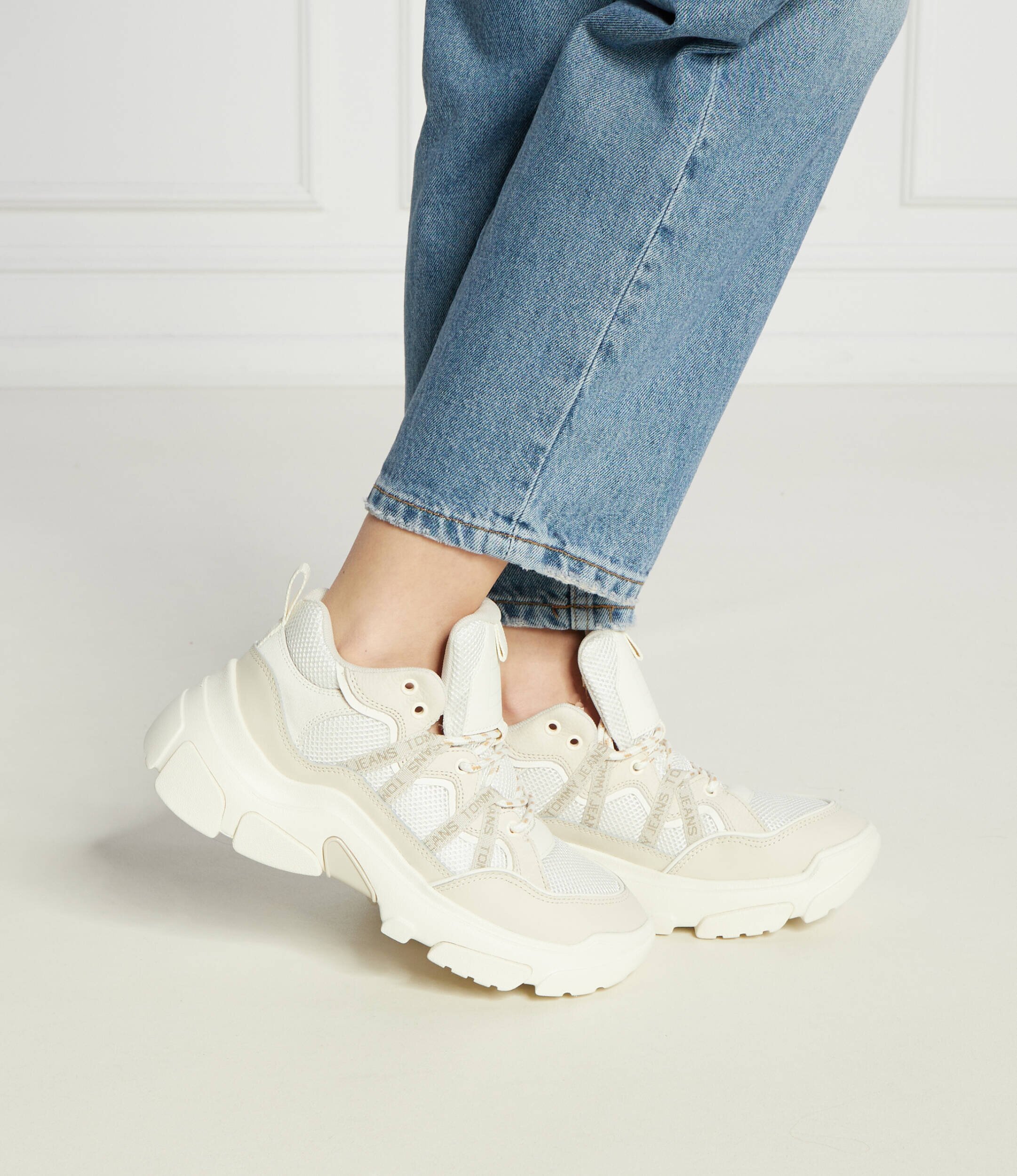 Tommy Jeans Sneakers cu adaos de piele