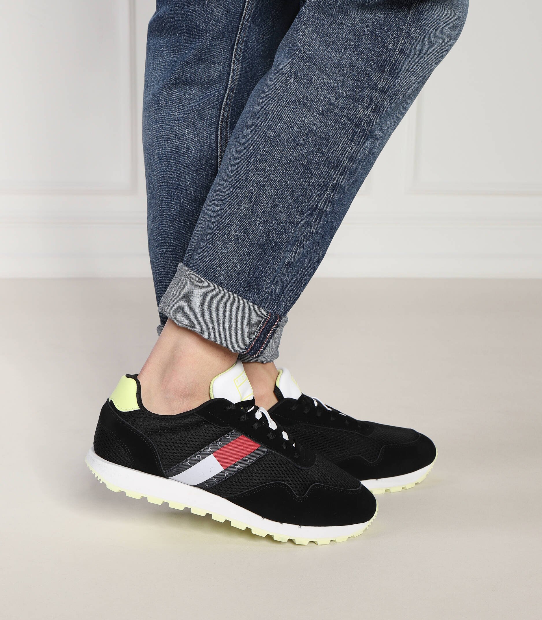 Tommy Jeans Sneakers RETRO RUNNER MESH cu adaos de piele