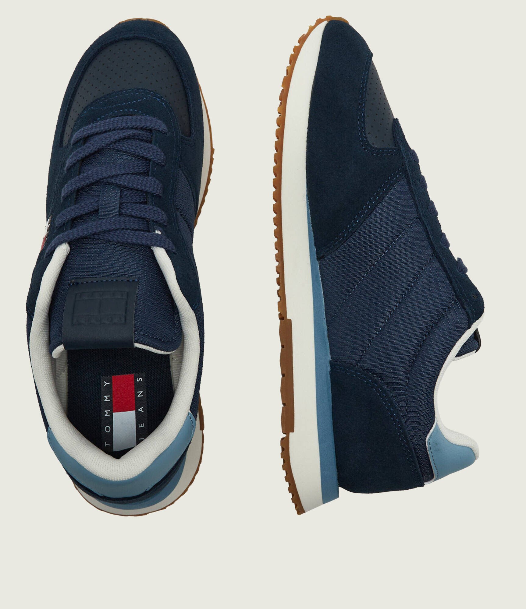 Tommy Jeans Sneakers Runner Flag | piele întoarsă