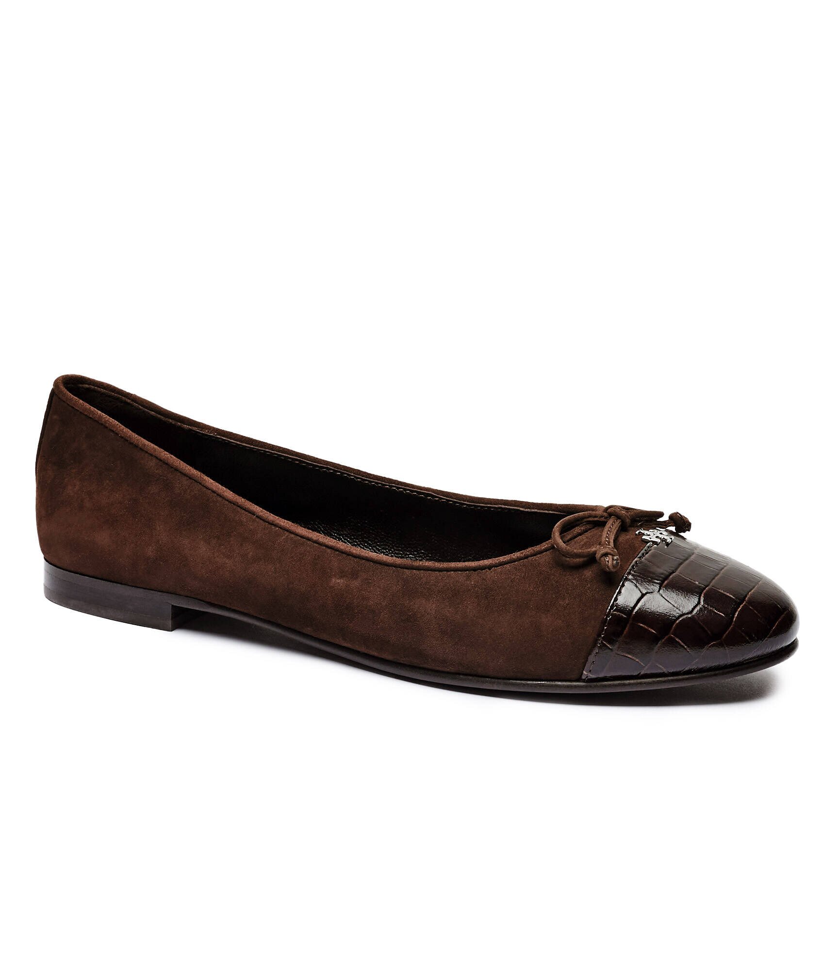 Tory Burch Balerini Cap-Toe | piele întoarsă