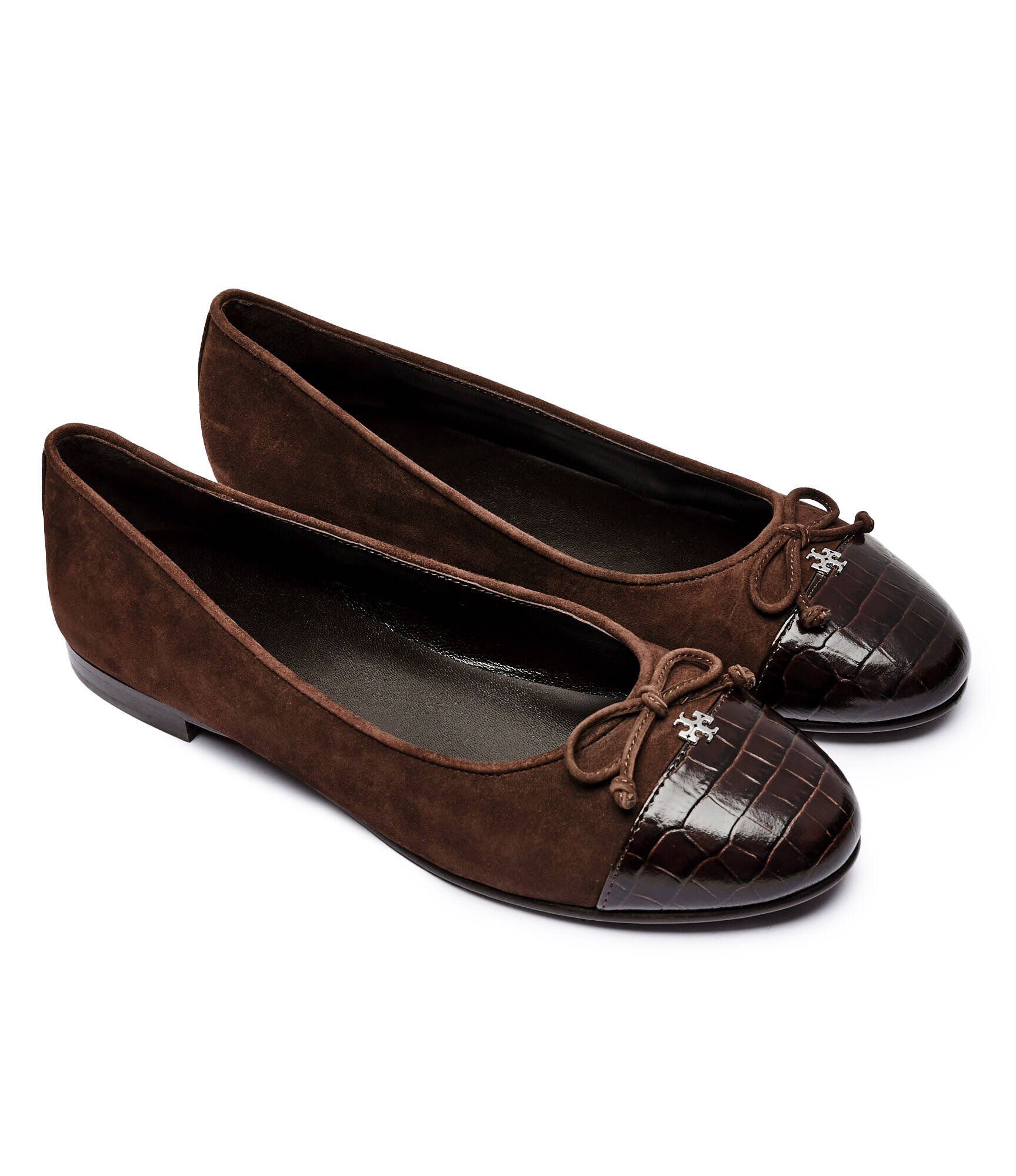 Tory Burch Balerini Cap-Toe | piele întoarsă