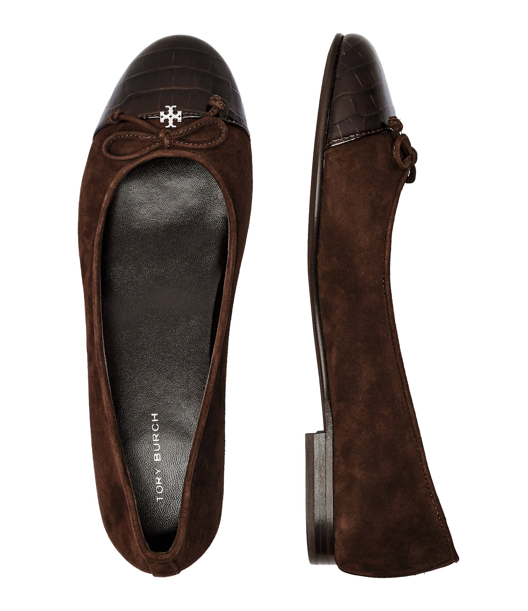Tory Burch Balerini Cap-Toe | piele întoarsă