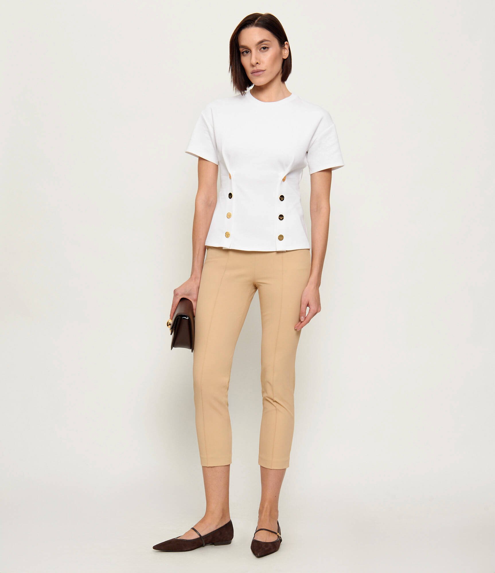 Tory Burch Balerini Double T Mary Jane | piele întoarsă