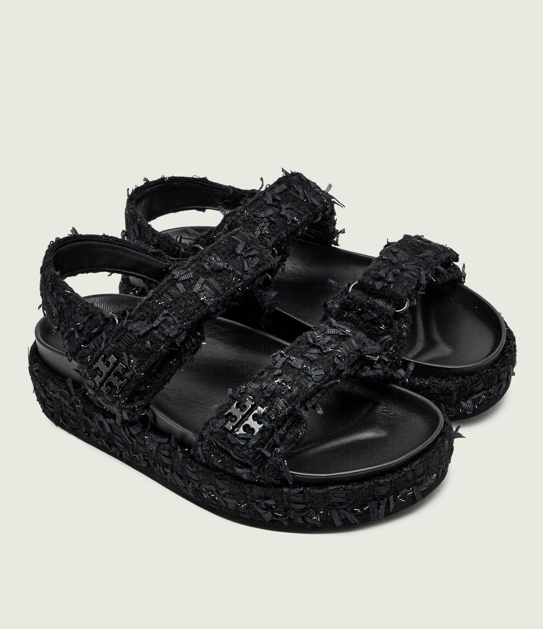 Tory Burch De lână sandale KIRA cu adaos de piele