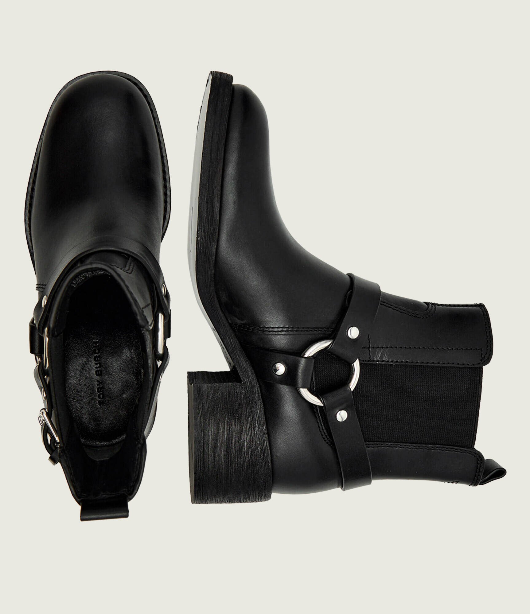 Tory Burch De piele ghete biker MOTO