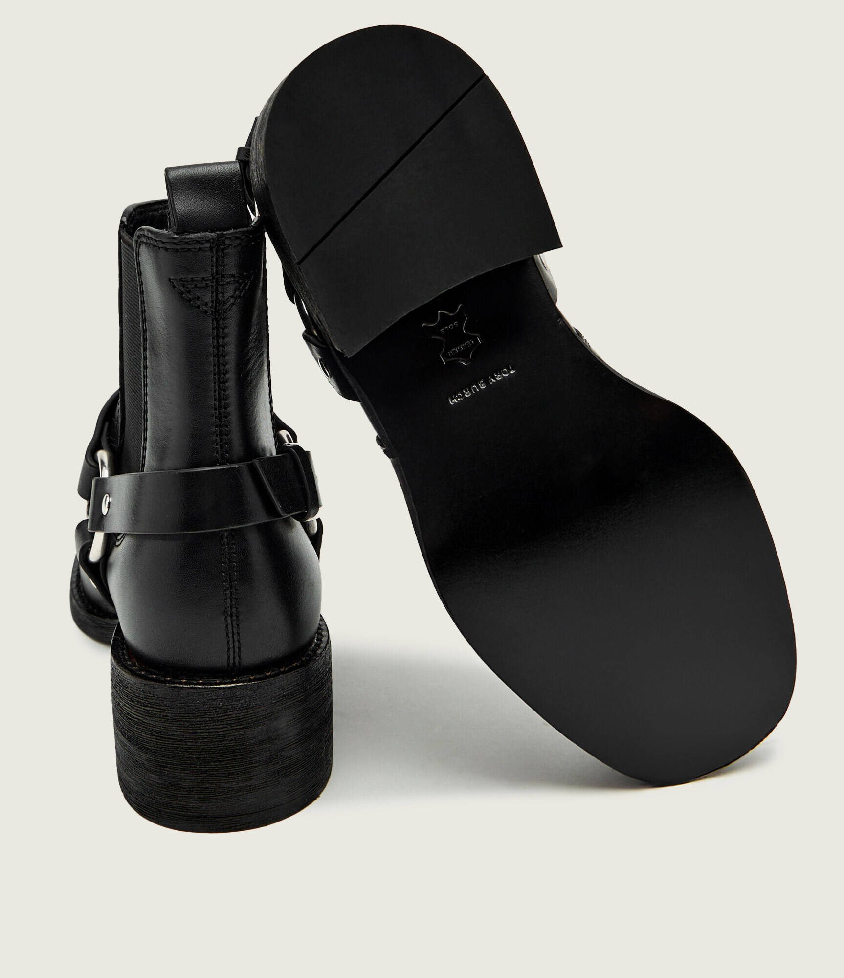Tory Burch De piele ghete biker MOTO