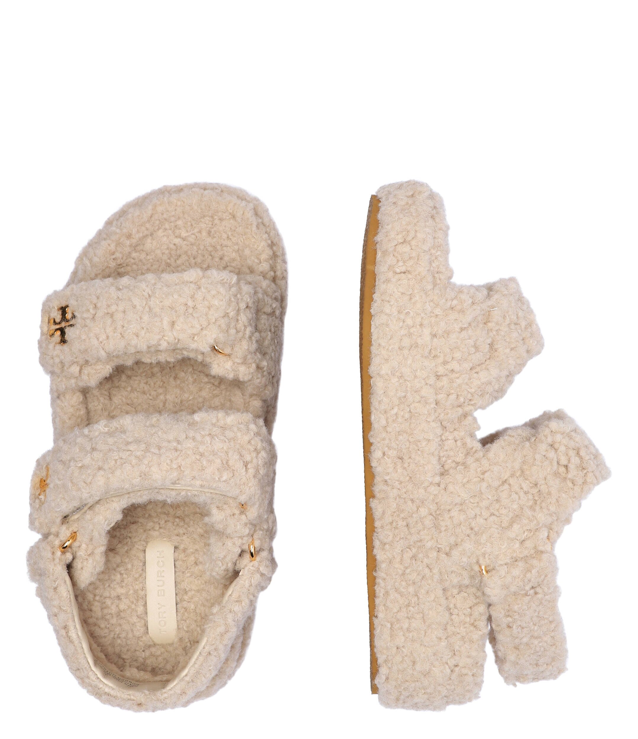 Tory Burch Sandale Kira cu adaos de piele | shearling