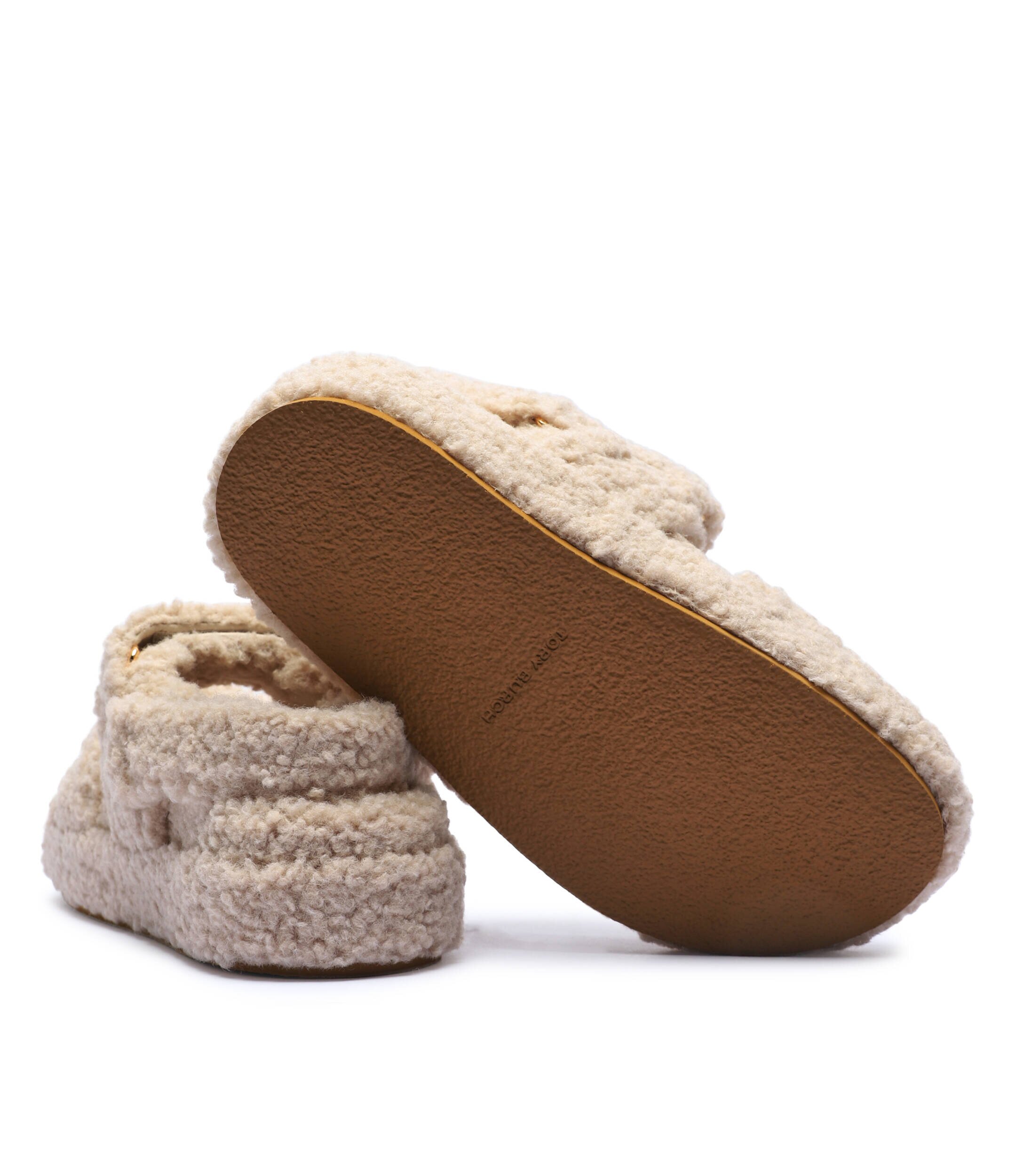 Tory Burch Sandale Kira cu adaos de piele | shearling
