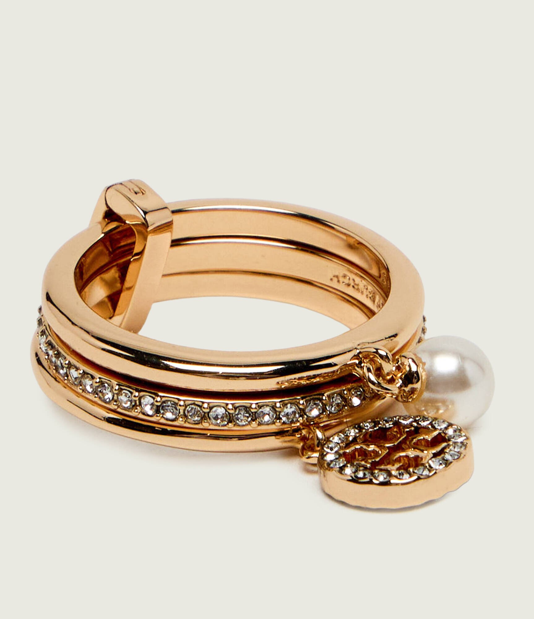 Tory Burch Set de inele Icon Pavé Charm
