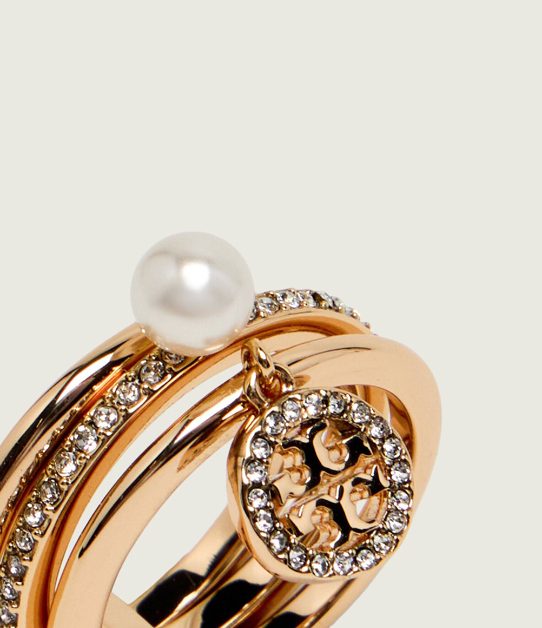 Tory Burch Set de inele Icon Pavé Charm
