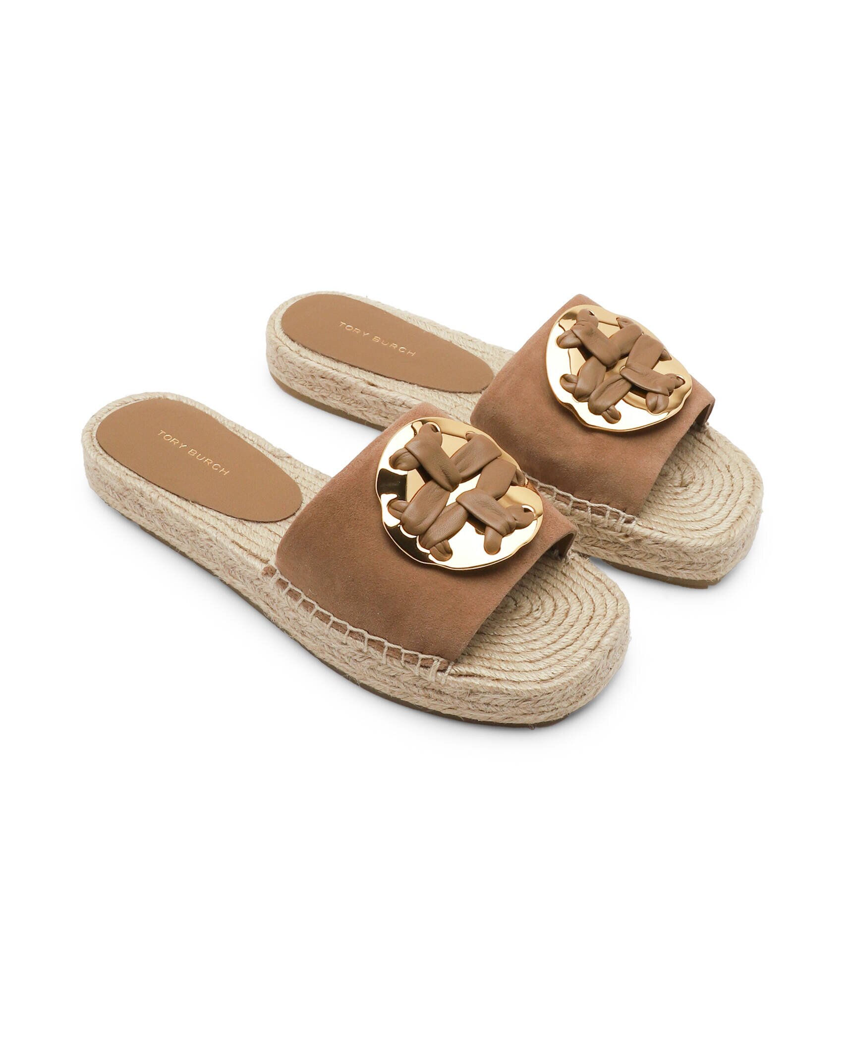 Tory Burch Șlapi WOVEN DOUBLE | piele întoarsă