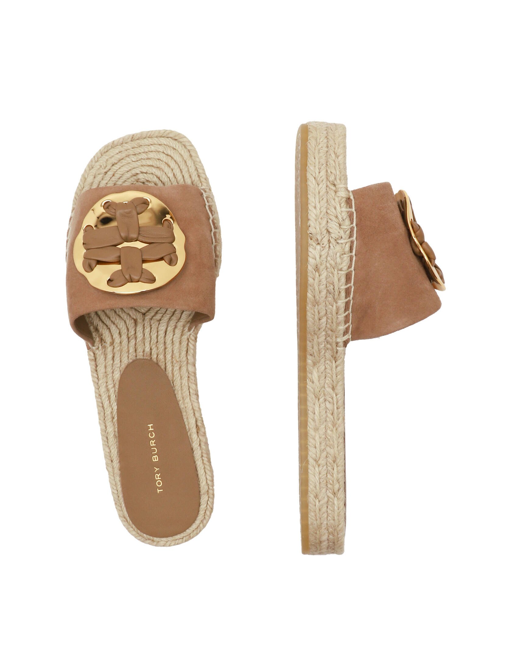 Tory Burch Șlapi WOVEN DOUBLE | piele întoarsă