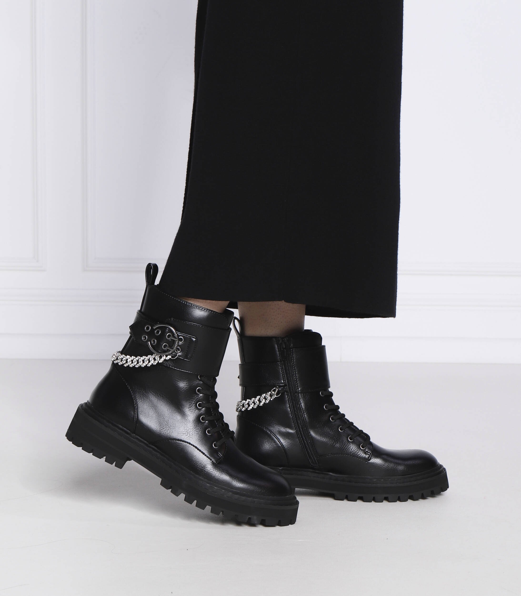 Twinset Actitude Botine cu adaos de piele