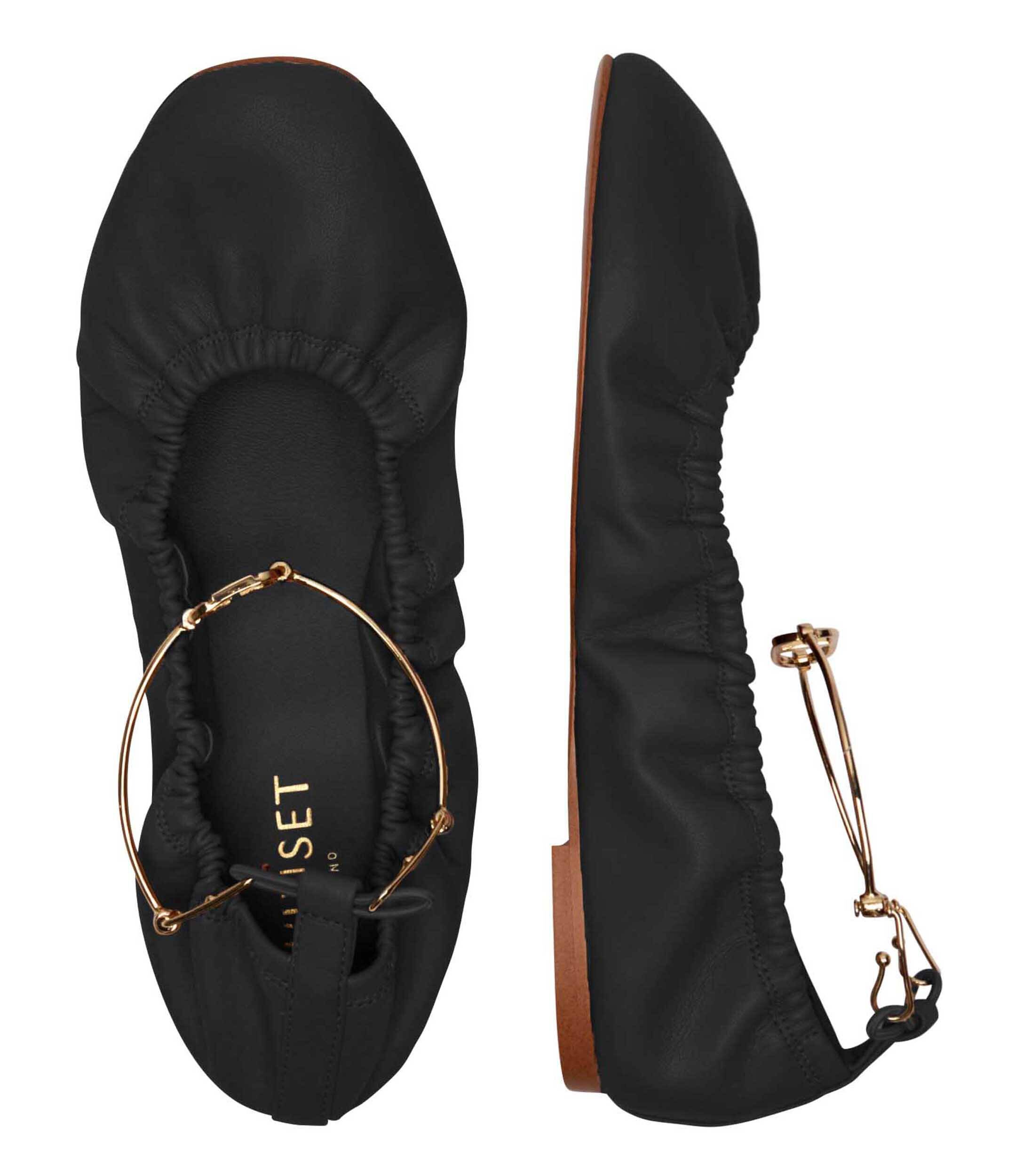 Twinset Balerini cu adaos de piele