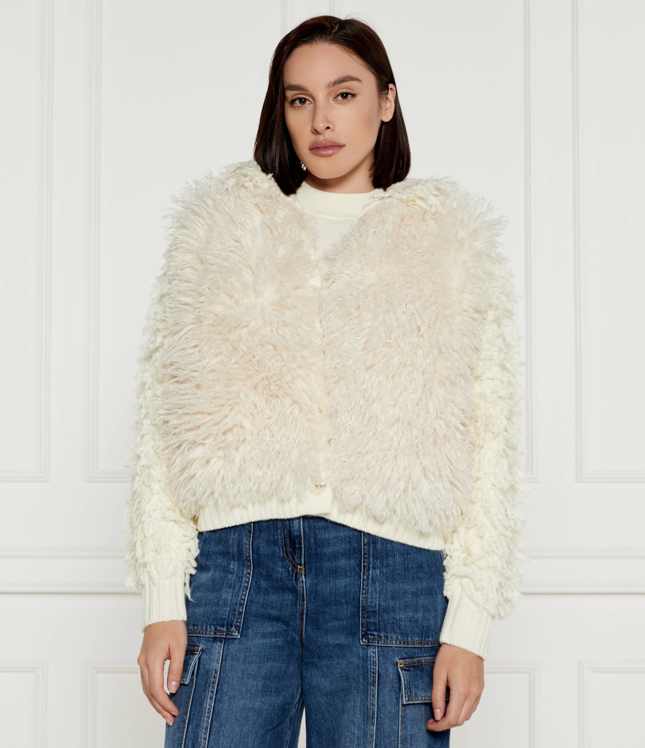 Twinset Cardigan | Loose fit cu adaos de lână