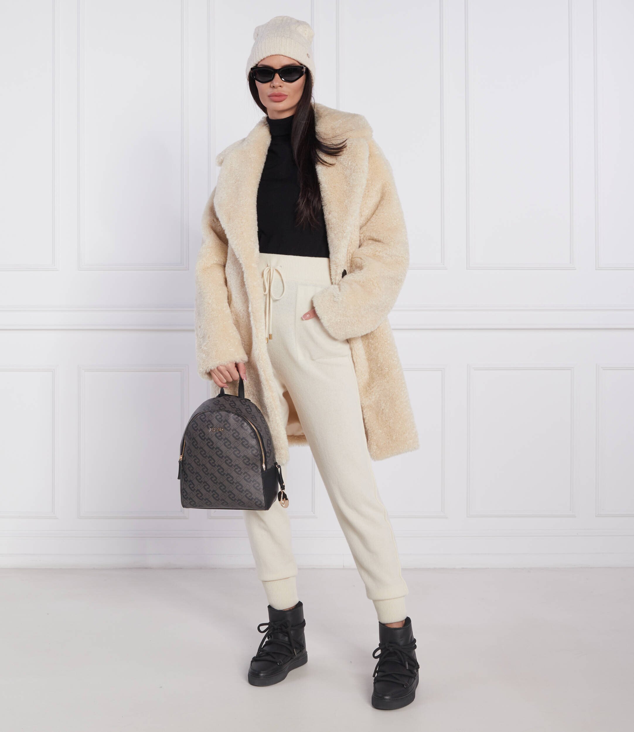 Twinset De lână pantaloni de tricot | Regular Fit cu adaos de cașmir