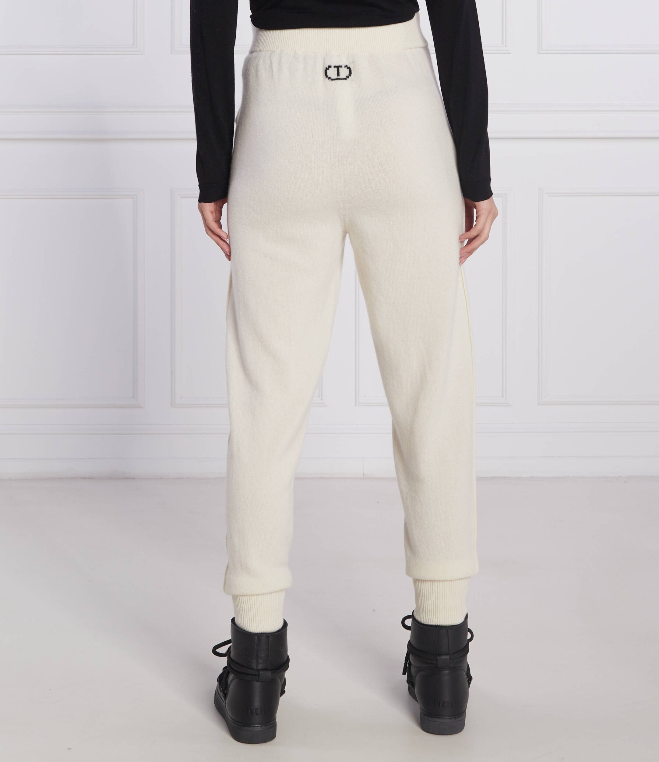 Twinset De lână pantaloni de tricot | Regular Fit cu adaos de cașmir