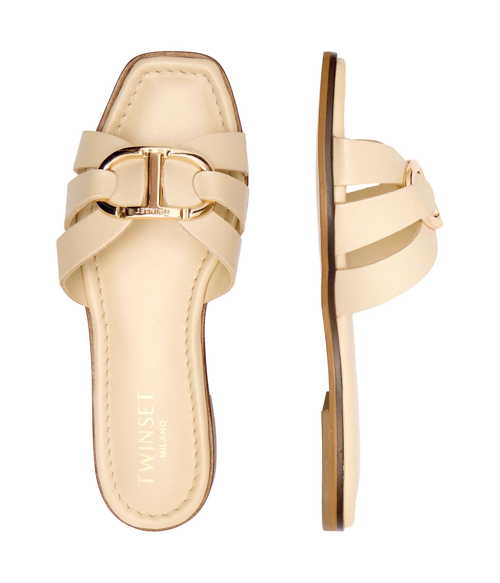 Twinset De piele șlapi