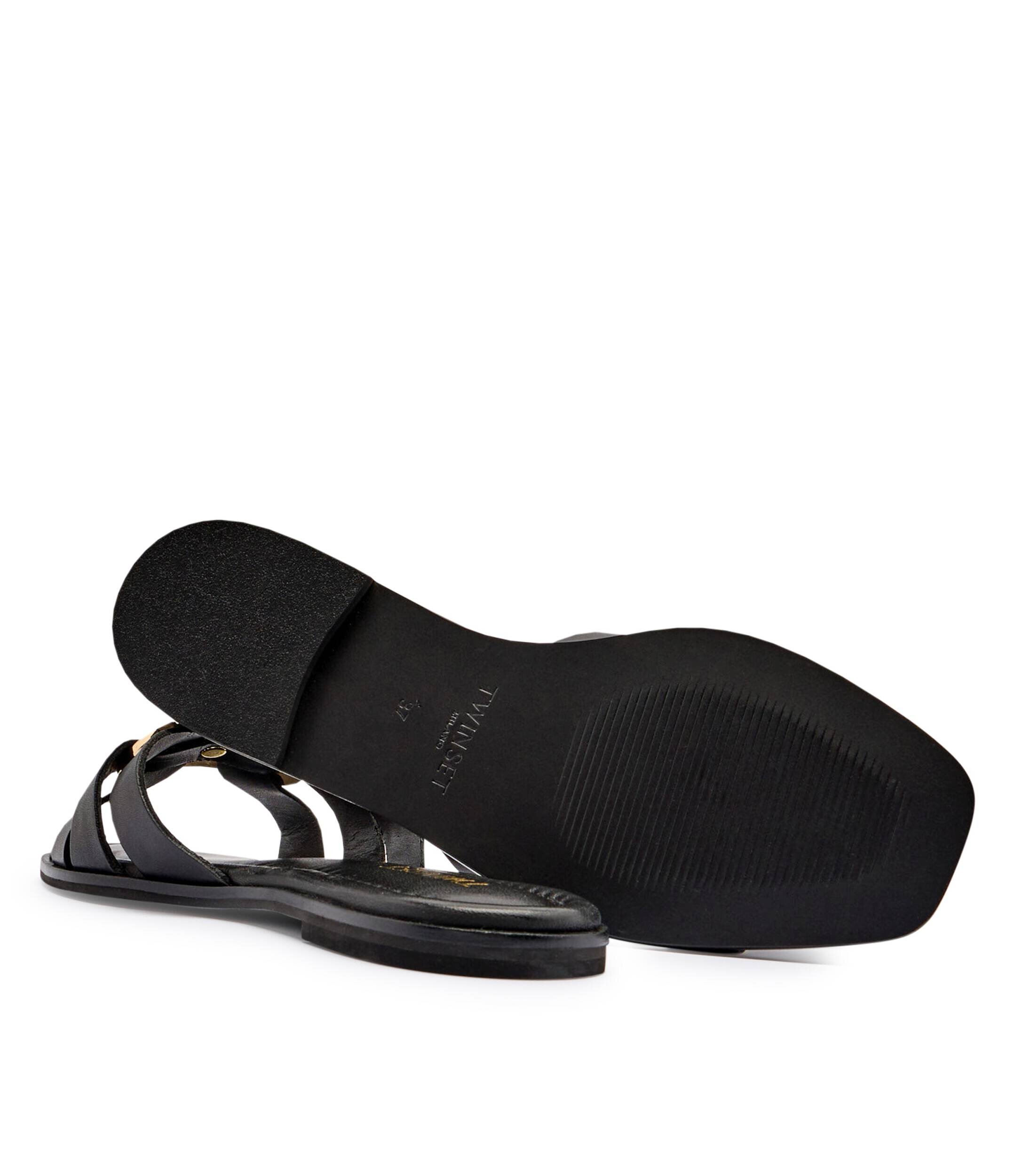 Twinset De piele șlapi